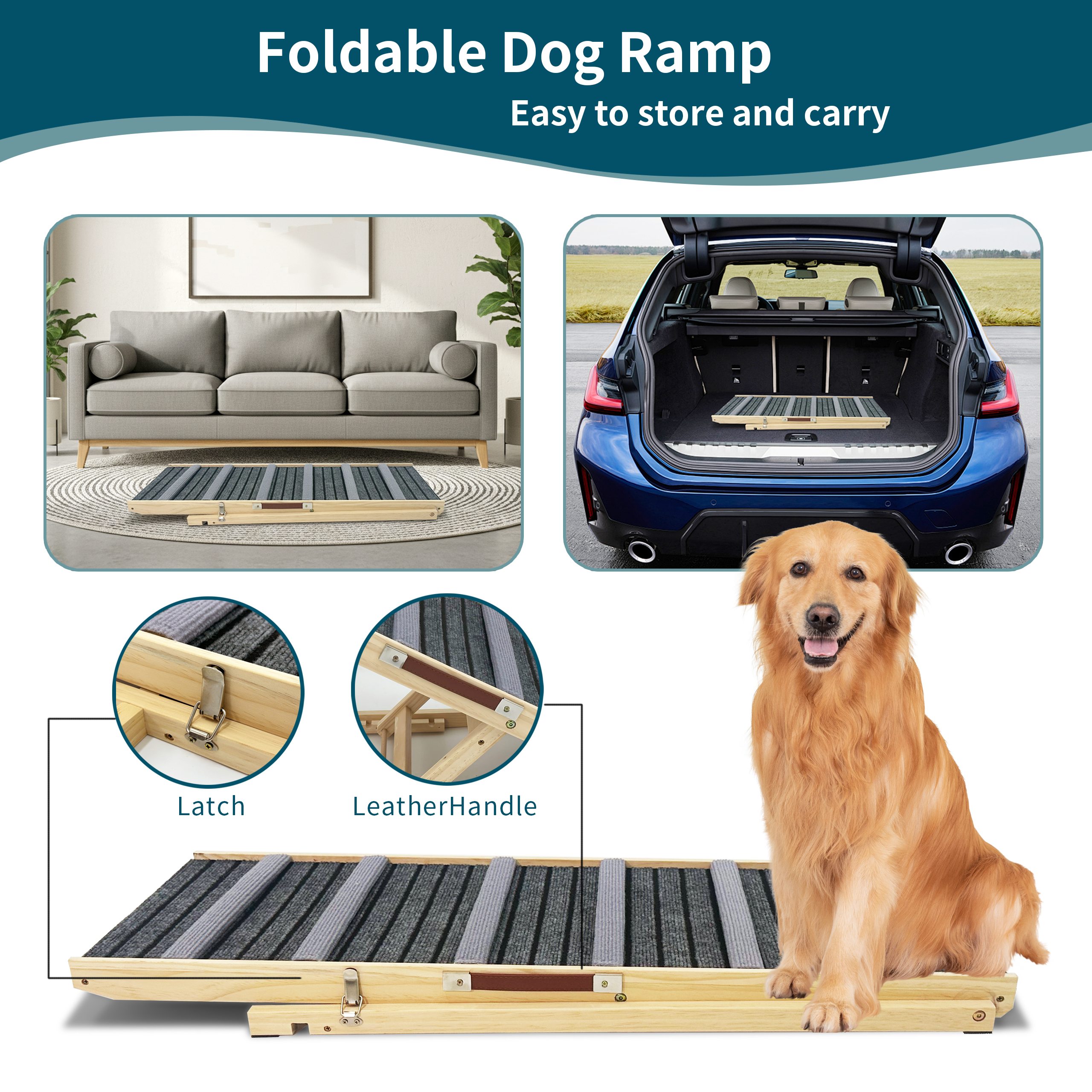 2026 Upgraded Dog Ramp for Couch, Small Dog Ramp for Sofa, 6 Adjustable Height from 14'' to 25", Portable Stable Pet Steps with Non-Slip Pad, Pet Ramps Use for Sofa Couch Stairs — foto 7