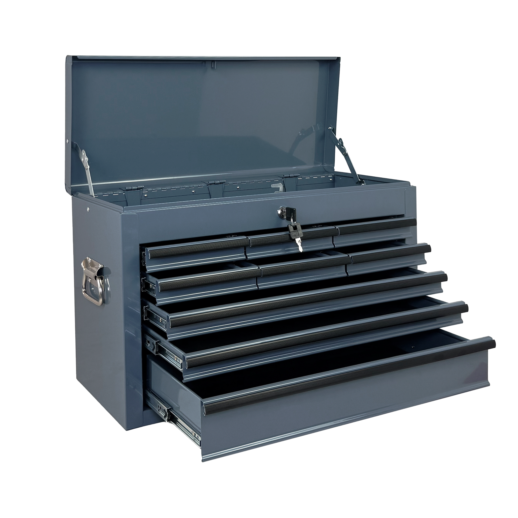 Heavy Duty Metal Tool Box, 24-inch, Portable Metal Tool Box with 9 Drawers, Small Tool Chest with EVA Liners, Ball Bearing Slide Drawers Locking & Powder Coated Finish, Multi-Function Tool Organizer — foto 3