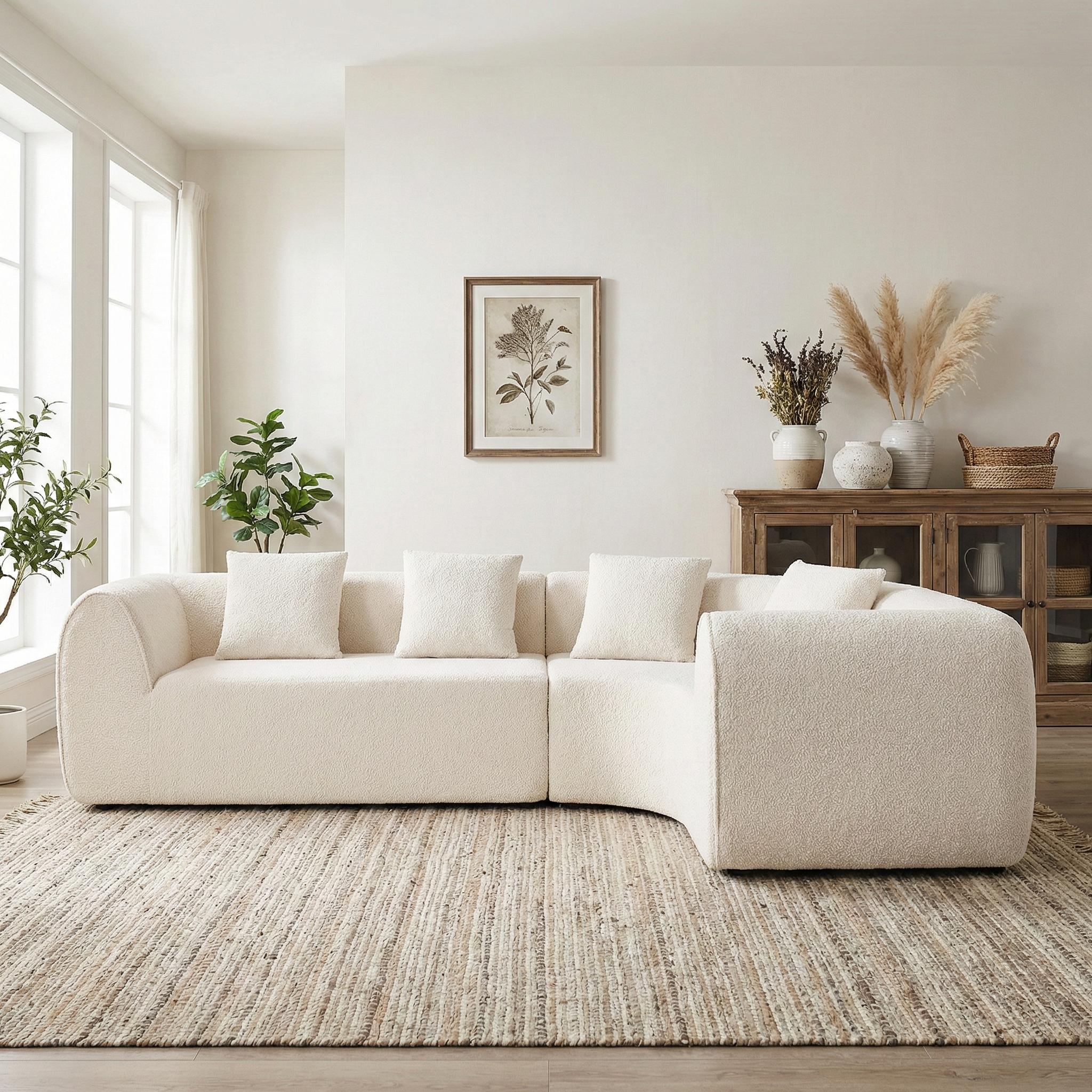 110" Modern Curved L-Shaped Modular Sectional Sofa with High-Density Fully Compressed Sponge, 2-Piece Set, Fully Assembled Right Hand Facing, Perfect for Living Room, Lounge — foto 7