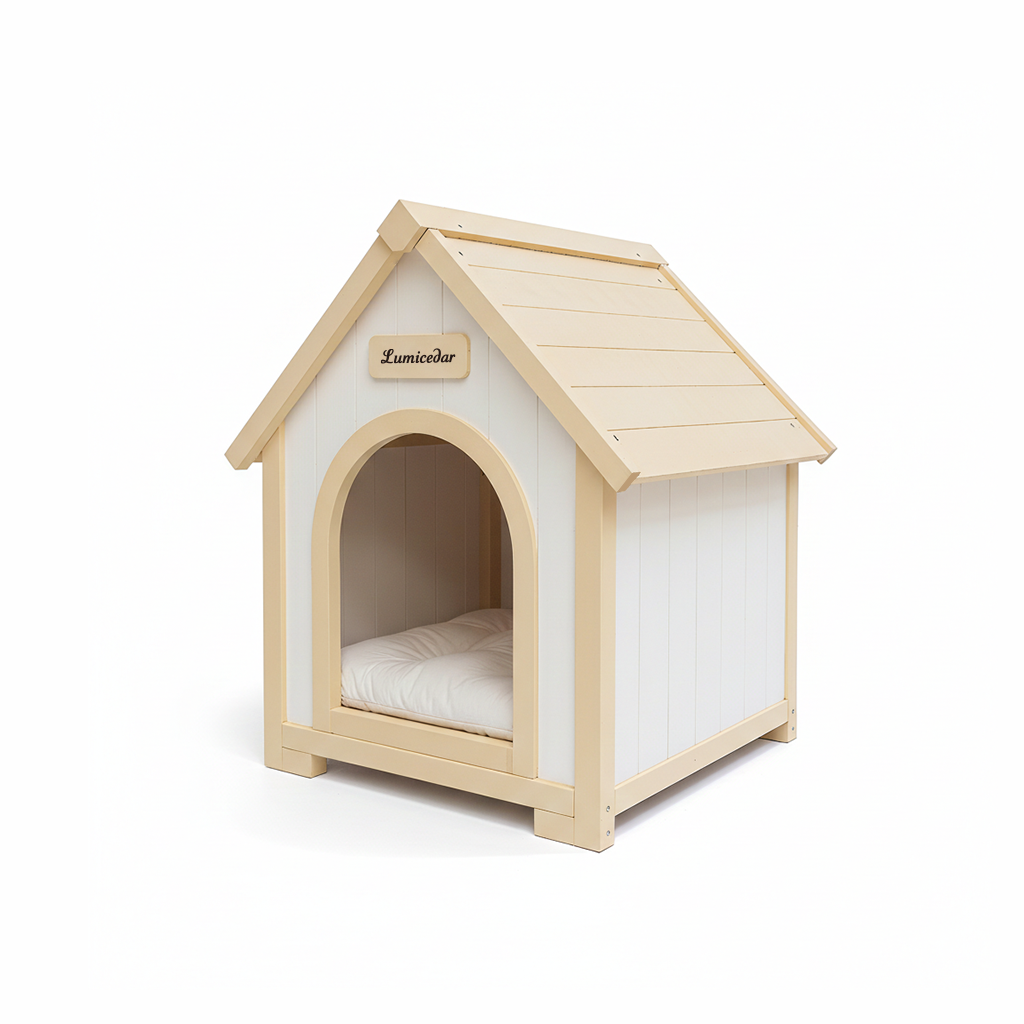 Modern Indoor Wooden Dog House with EVA Cushion – Solid Cedar Pet House for Small Dogs & Cats — foto 7