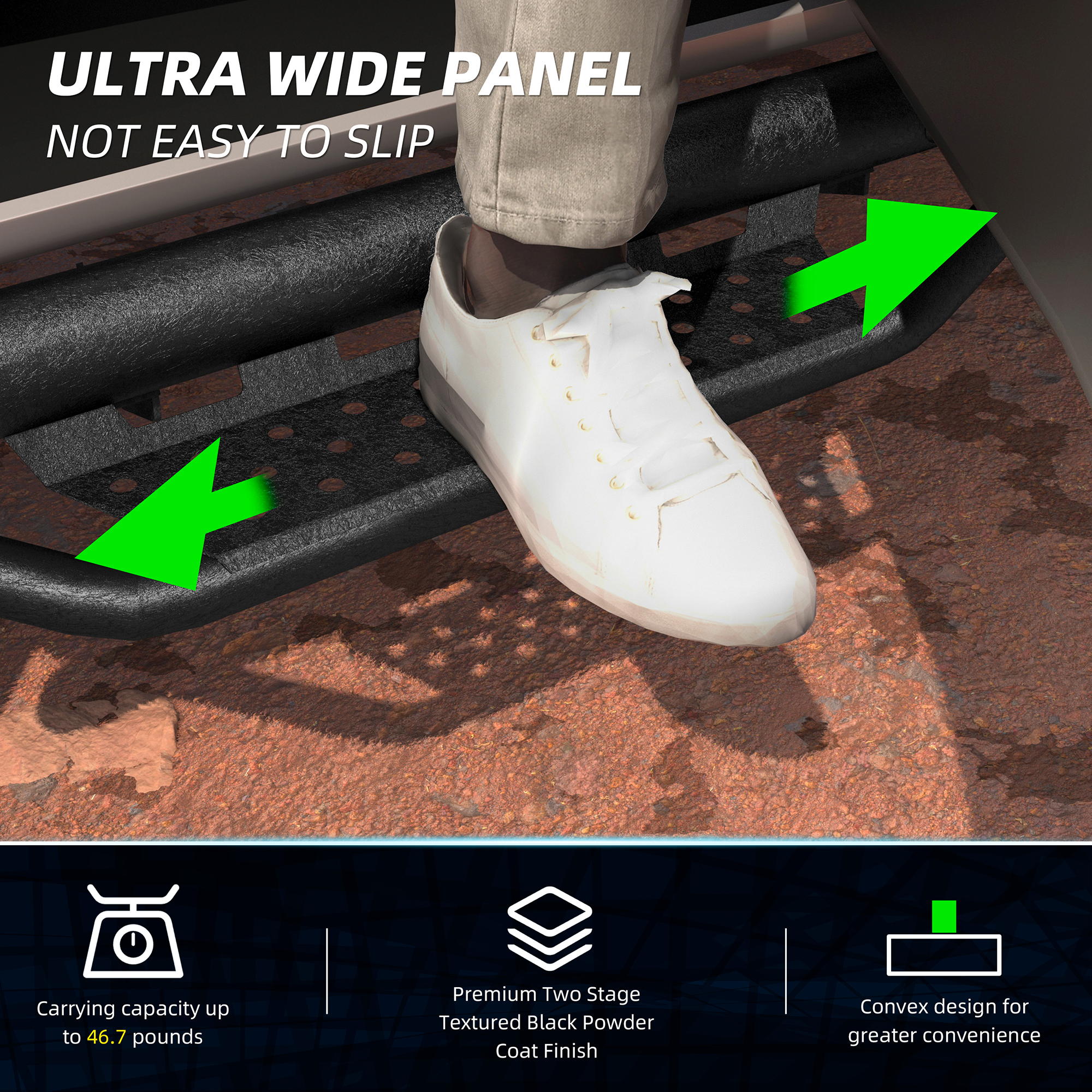 Running Boards Side Steps For 2024 2026 Toyota Tacoma Double Cab Drop Nerf Bars — foto 6