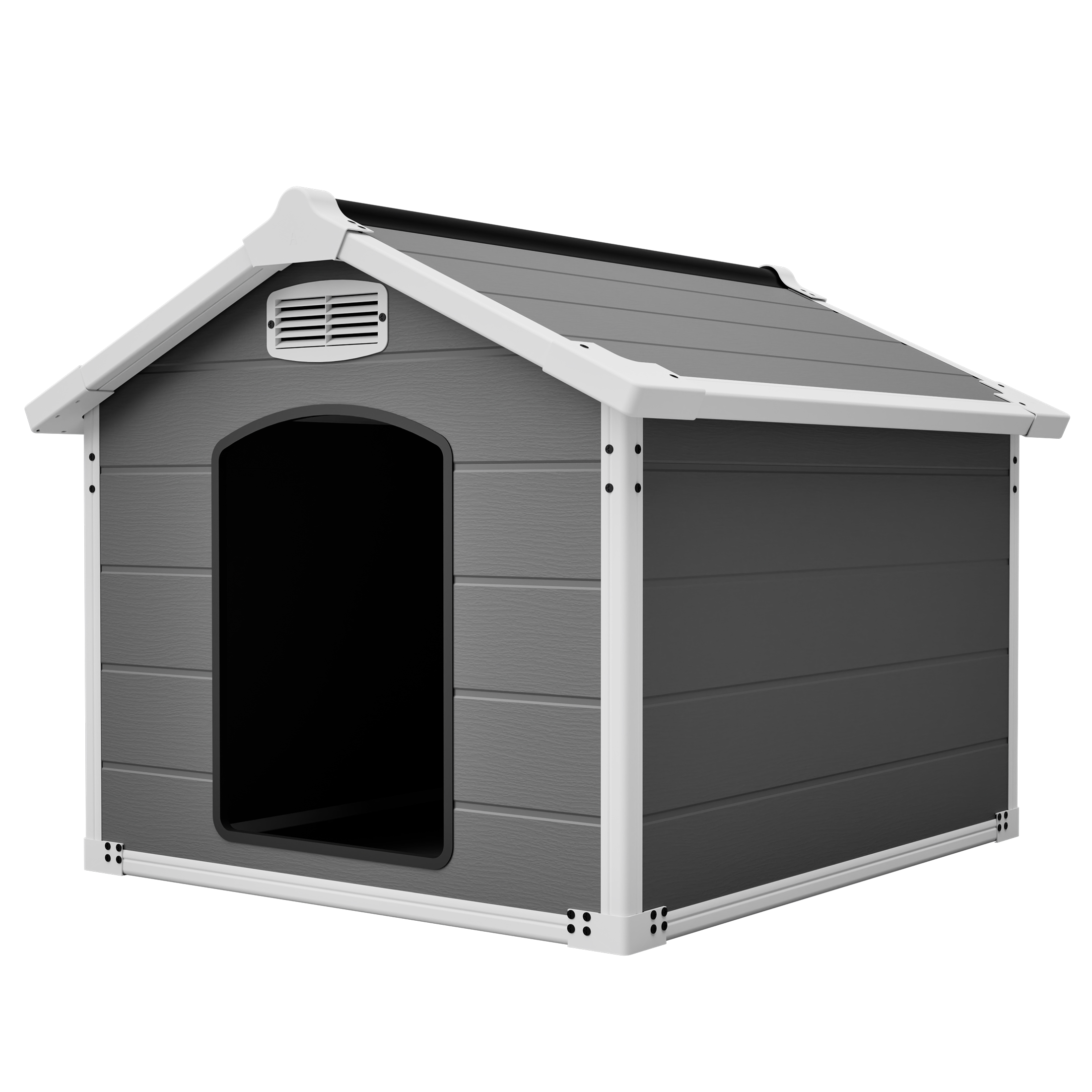 50.5" Large Dog House for Large Breeds, Outdoor Indoor Heavy Duty Pet House, Waterproof UV Protected, Scratch Resistant Double-Wall PP Board, Front & Rear Vents – Easy Clean & Washable — foto 3