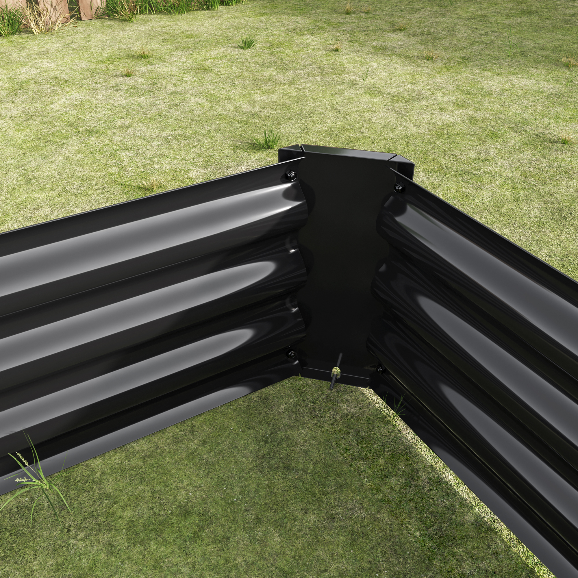 Black 4×2×1ft Metal Raised Garden Bed, Rectangle Raised Planter for Flowers Plants, Vegetables Herb — foto 7
