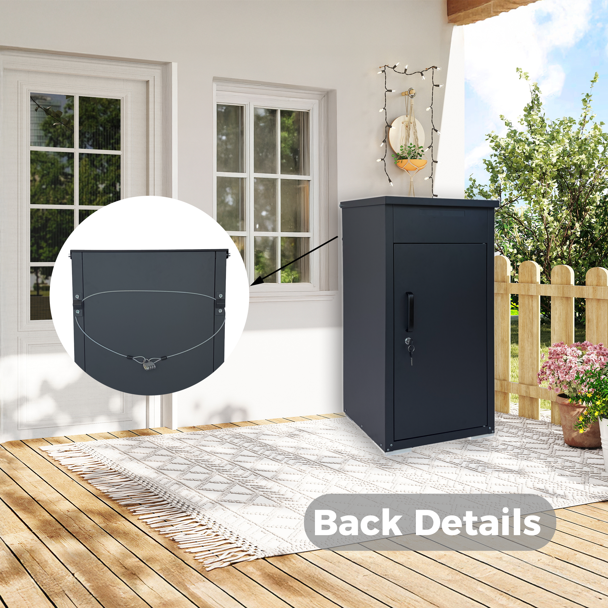 Package Delivery Box for Outside,  Cold-Rolled Steel Delivery Box for Packages & Mails, Anti-Theft Lockable Large Mailbox for Porch, House, Curbside, Black — foto 19