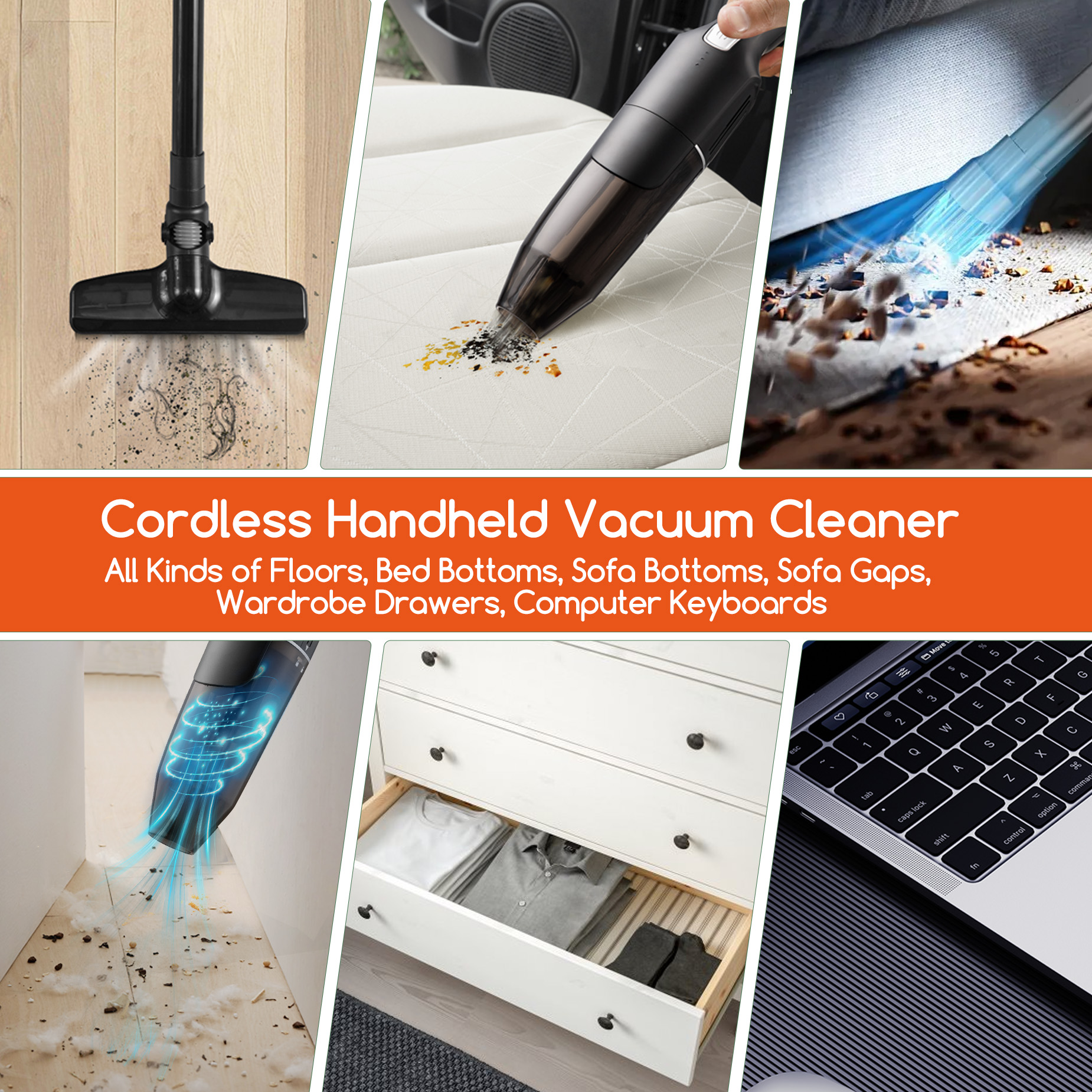 Cordless Stick/Handheld Vacuum Cleaner, 10-17Kpa 2-Level Powerful Suction,Fast Charging-Use Durable,Latest Household Vacuum Cleaners for Cleaning Flooring, Carpets, Sofas, Car Seat,Hair and Dust — foto 6