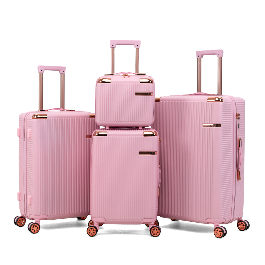 4-piece hard luggage, 360 ° dual rotating four-wheel luggage, password lock, lightweight universal wheel luggage, portable luggage.