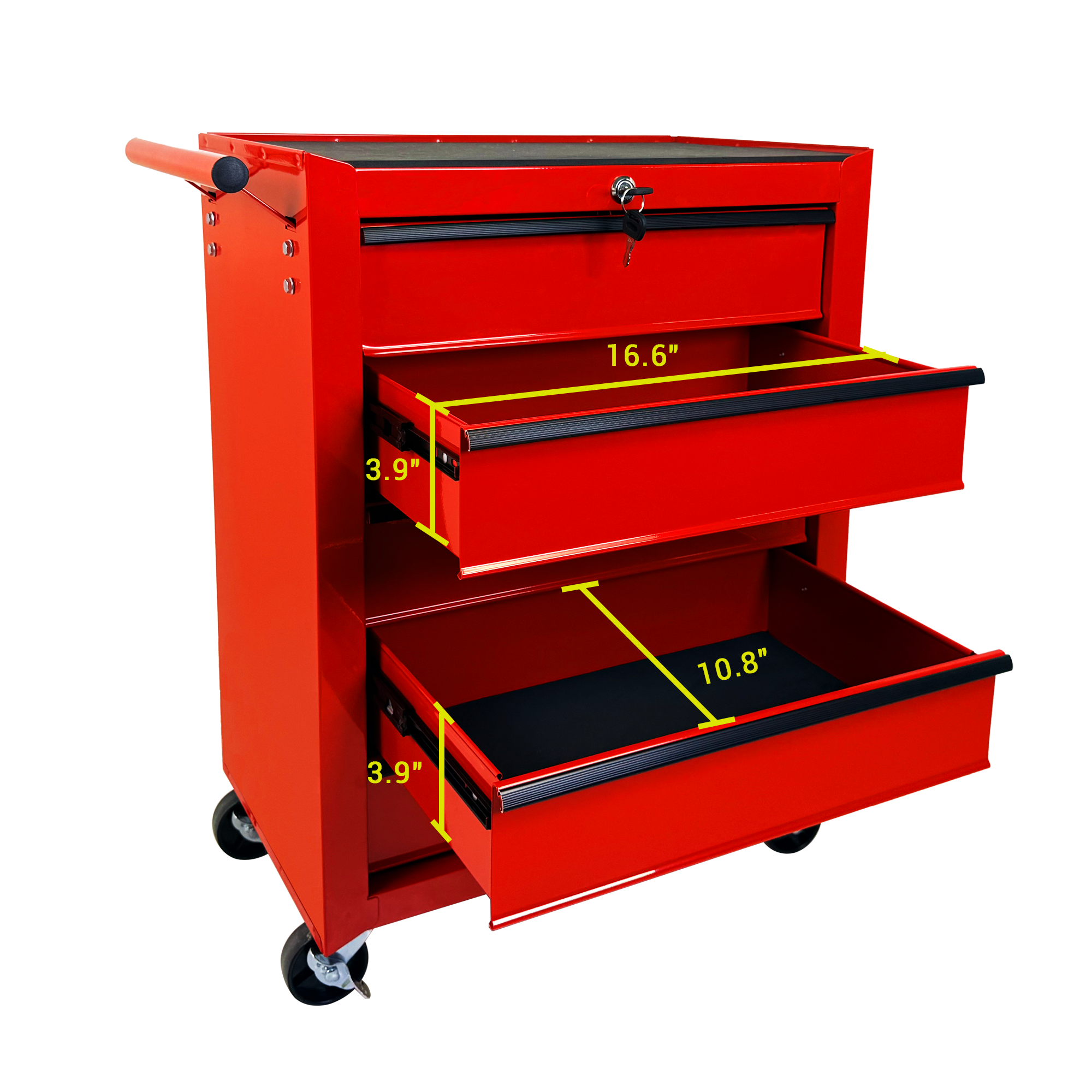 Rolling Metal Tool Chest with 5 Drawers, 20" 5-Drawer Tool Chest Cabinet with Ball Bearing Drawer Slides, Steel Tool Storage Box Organizer-RED — foto 12