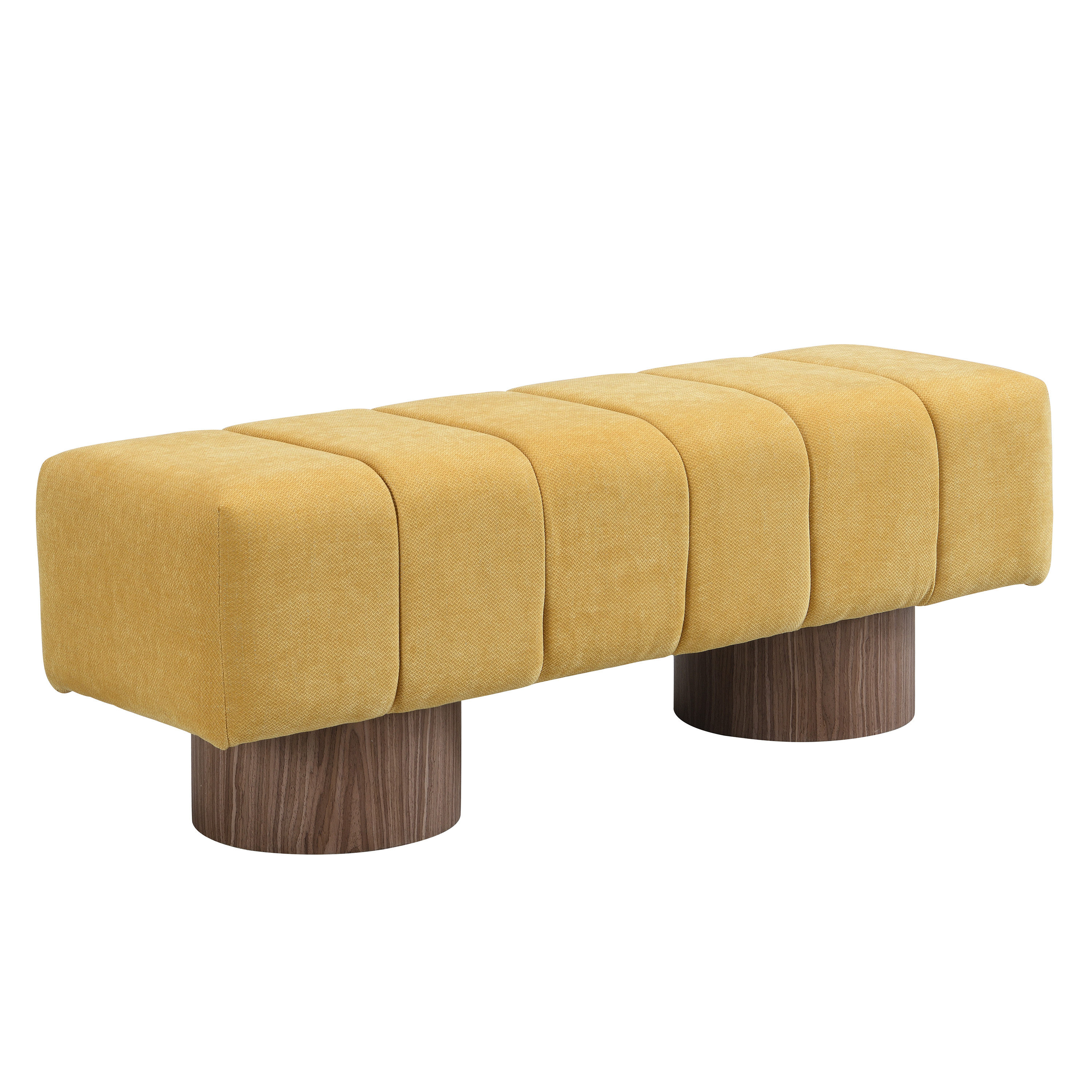 Chenille Upholstered Dining Bench