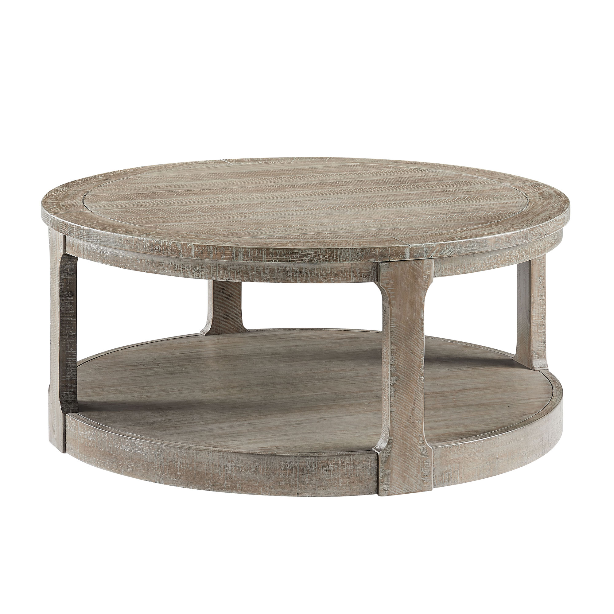 40inch Large Curved 2 Tier Traditional Round Circle Wooden Center Coffee Table,Rounded Table with Wheels,Mid Century Rustic Style Table for living Room,Office,Apartment,Light Brown — foto 4