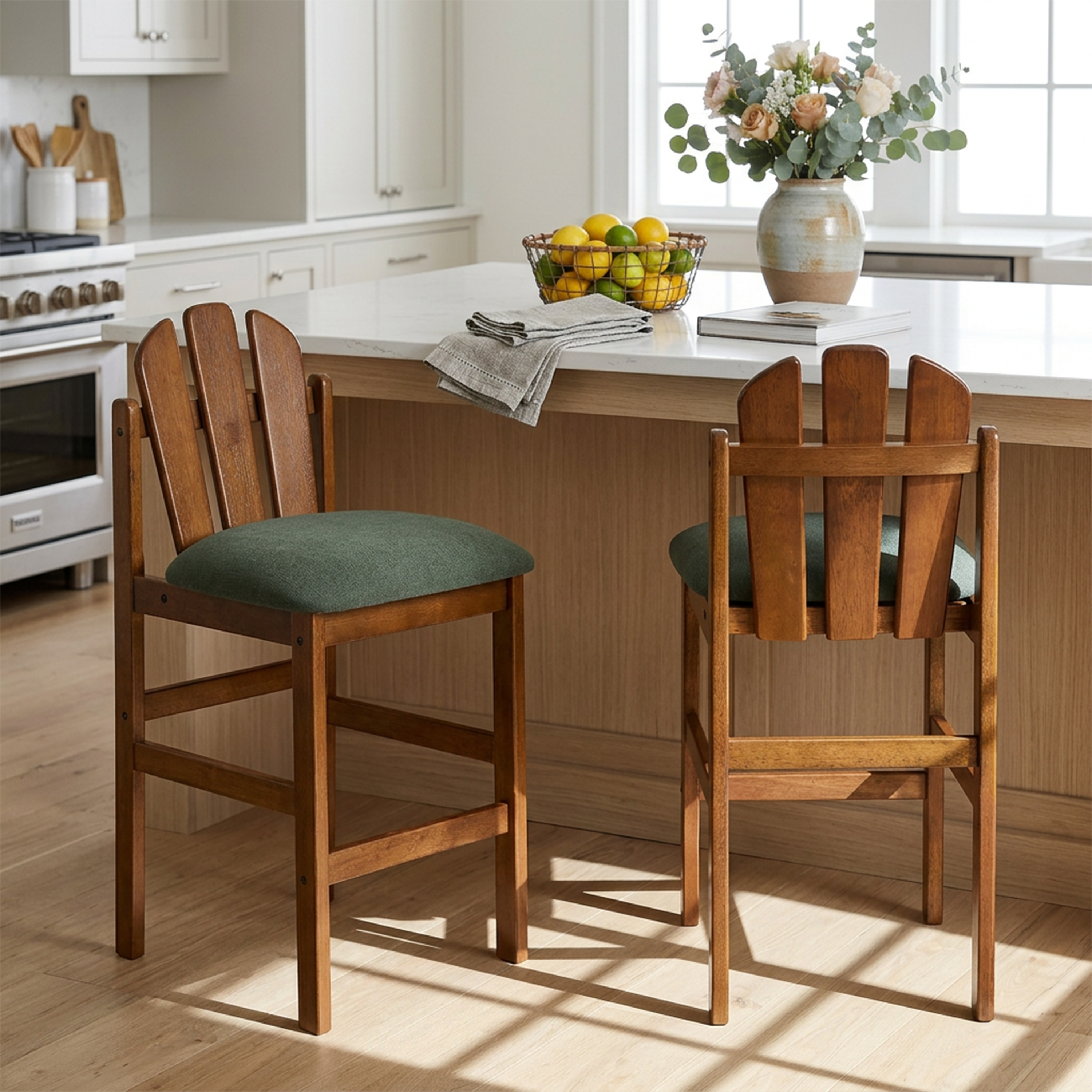 Upholstered Rubberwood Counter Stool, picture 3 of 4