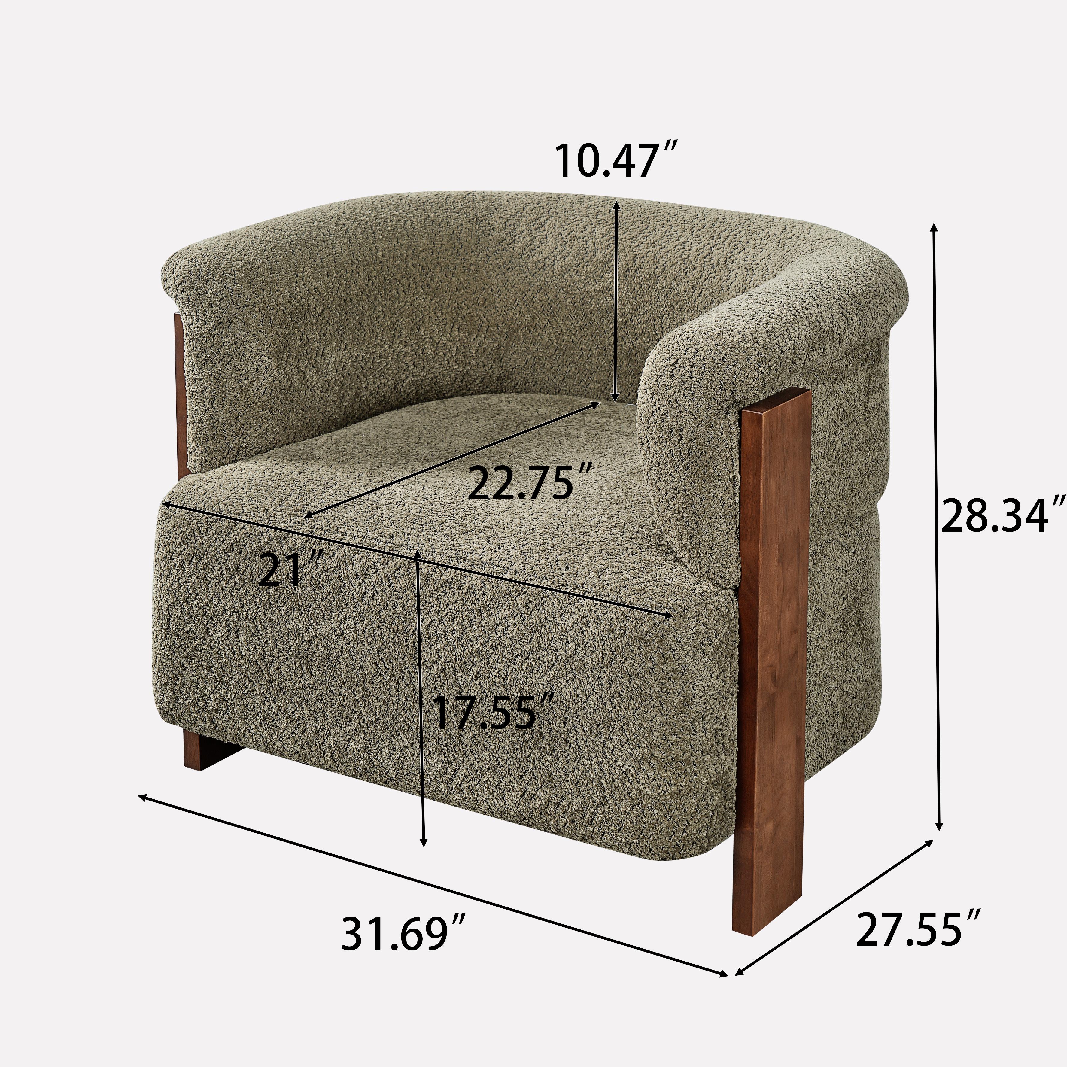 Teddy Fleece Barrel Accent Chair, picture 4 of 4