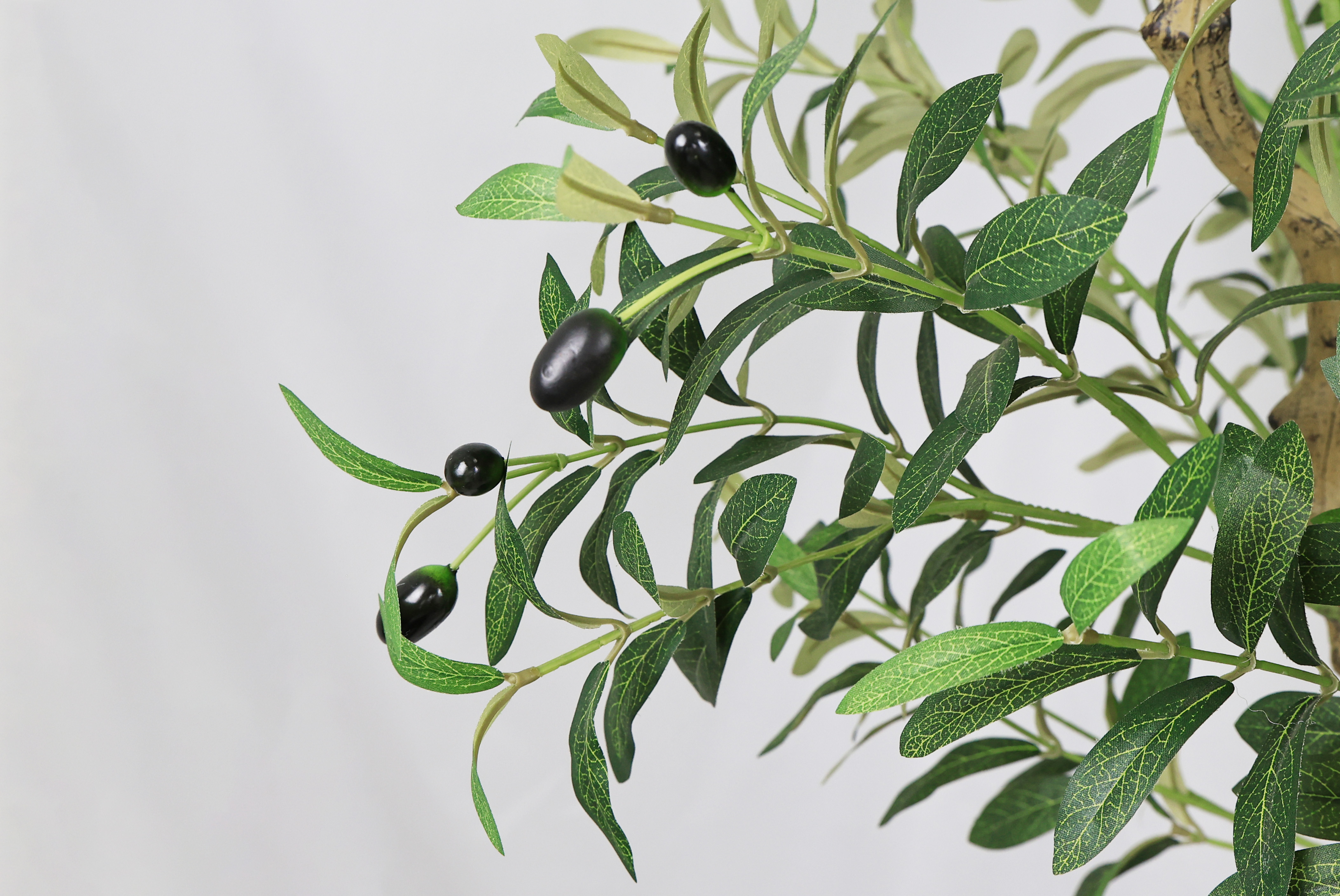 8FT Tall Artificial Olive Tree - Large Faux Potted Tree with Natural Trunk and Lifelike Olive Leaves and Fruit, Elegant Indoor/Outdoor Decorative Plant for Living Room, Office or Entryway, 1pc/set — foto 6