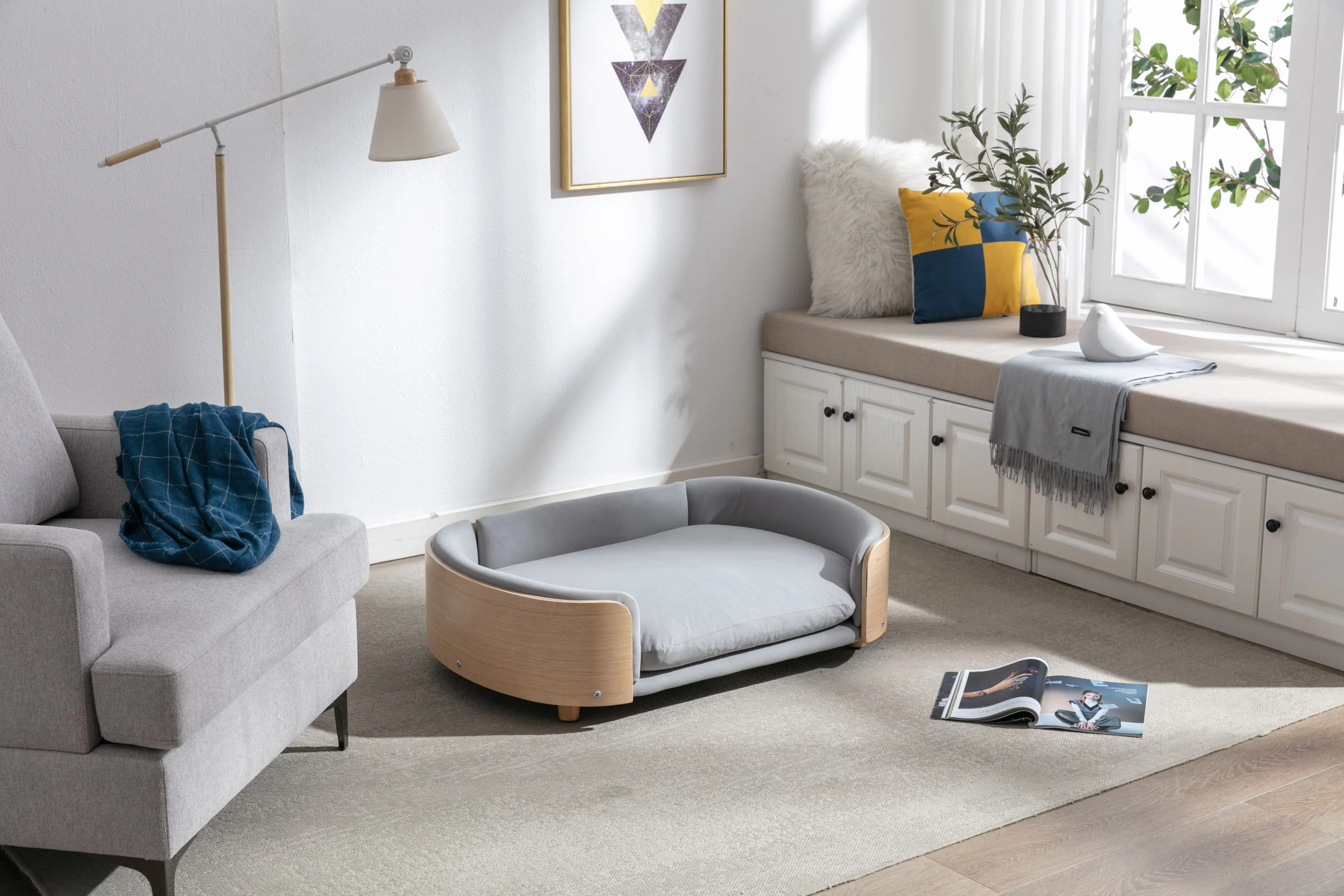 Scandinavian style Elevated Dog Bed Pet Sofa