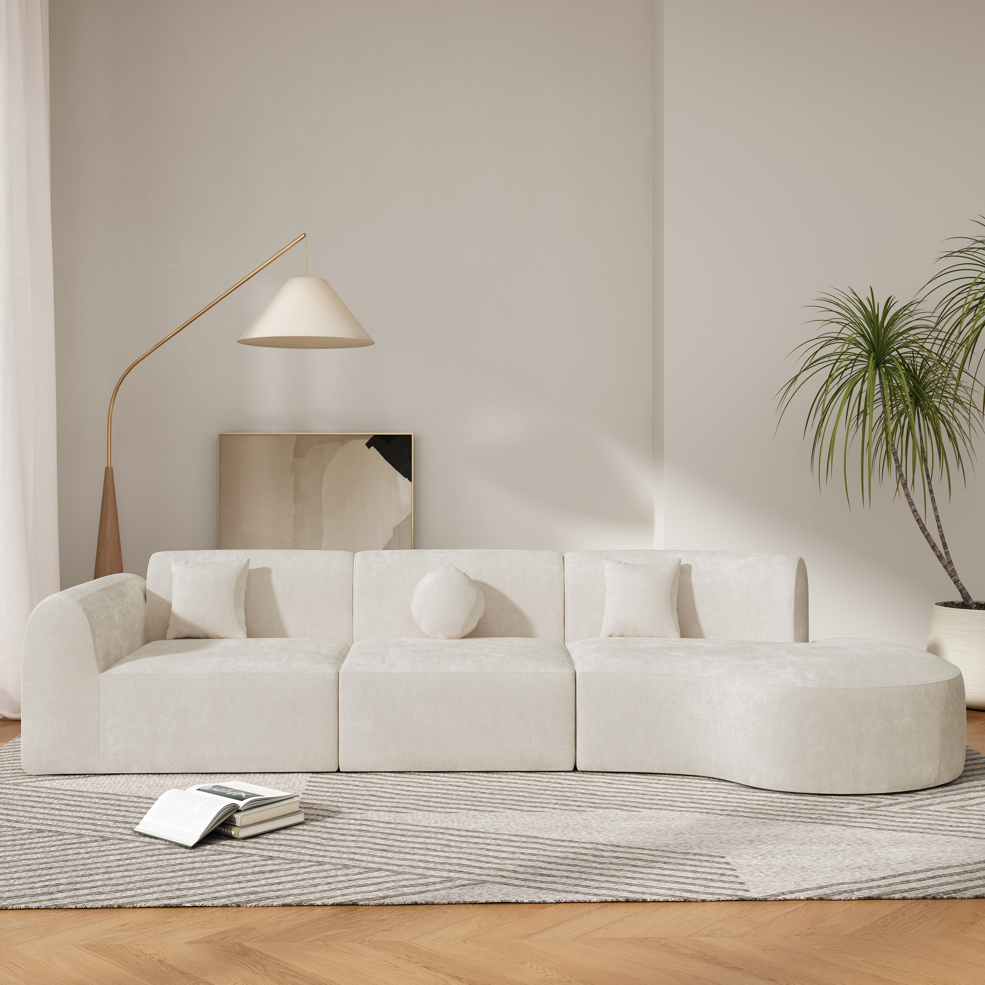 140 Modern Curved Sectional Sofa