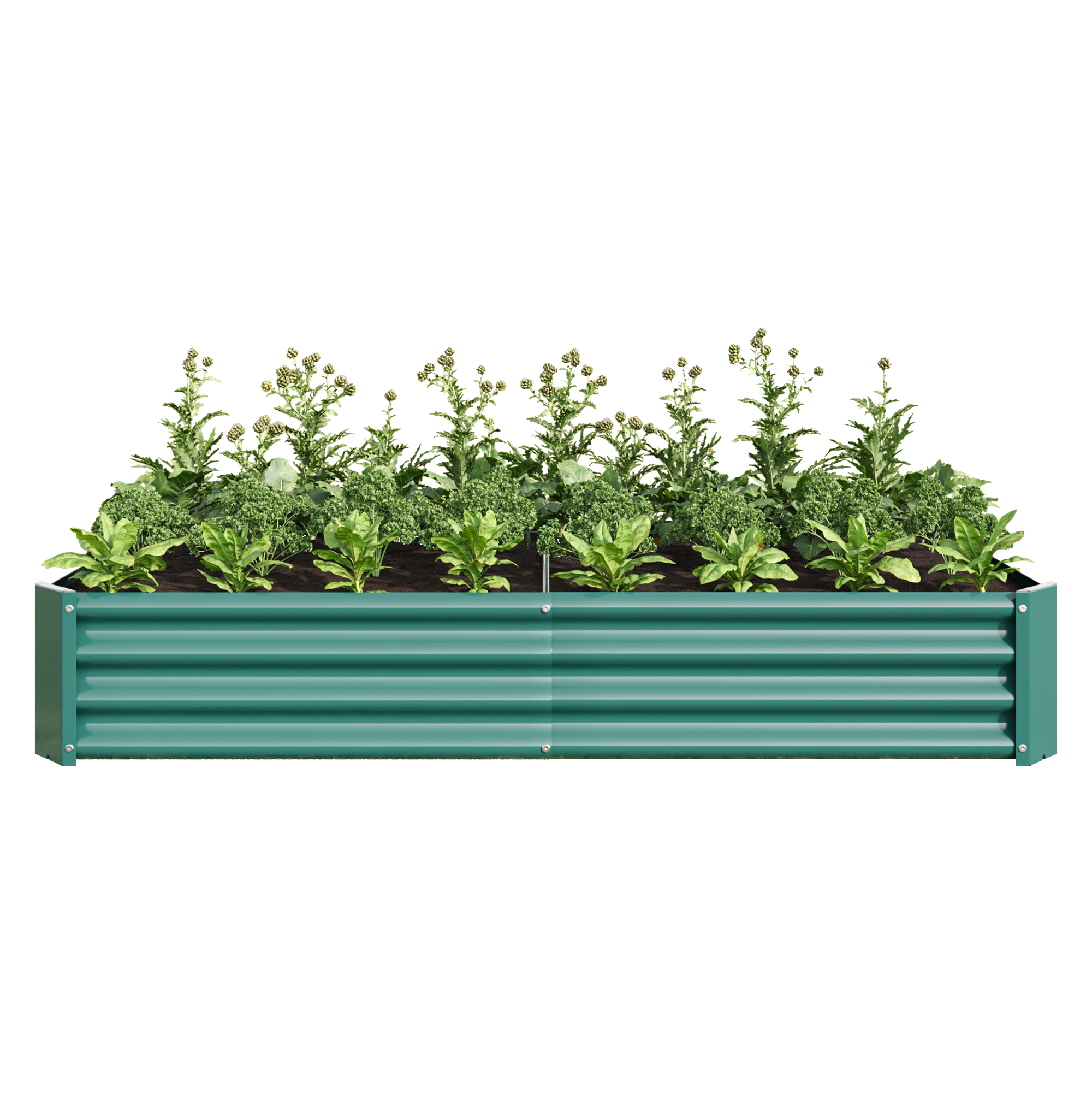 2PCS Green 6×3×1ft Metal Raised Rectangle Garden Planter Beds — foto 7