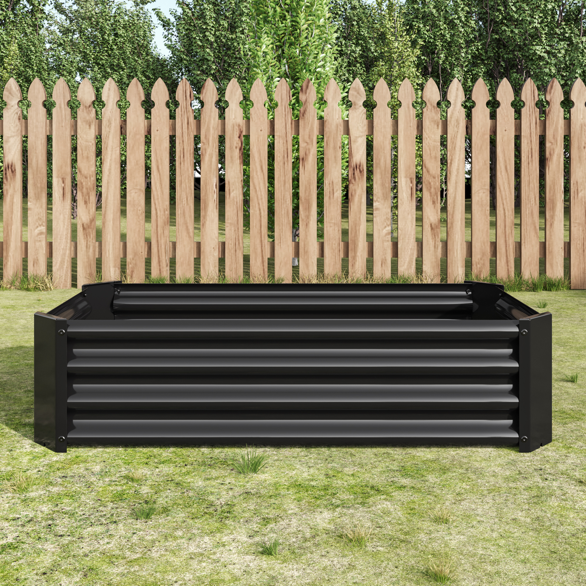 2PCS Black 4×2×1ft Metal Raised Garden Bed, Rectangle Raised Planter for Flowers Plants, Vegetables Herb — foto 7