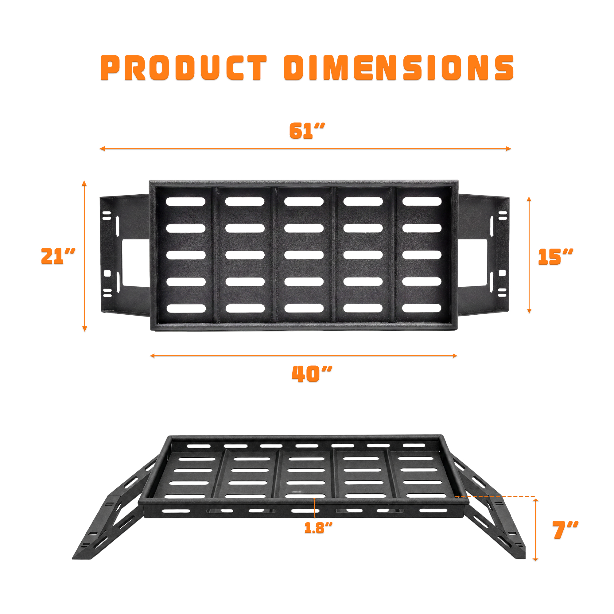 Black Rear Trunk Cargo Rack Basket Tray For 2007-2026 Jeep Wrangler JK JL Unlimited 4-Door (Exclude Sky One-Touch Power Top) Hardtop Heavy Duty Steel Interior Storage