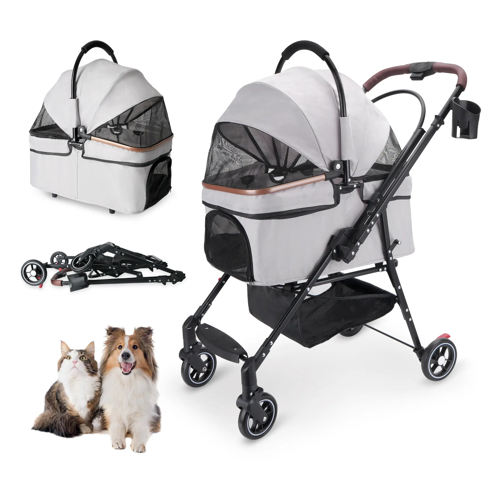 4-Wheel Foldable Pet Stroller
