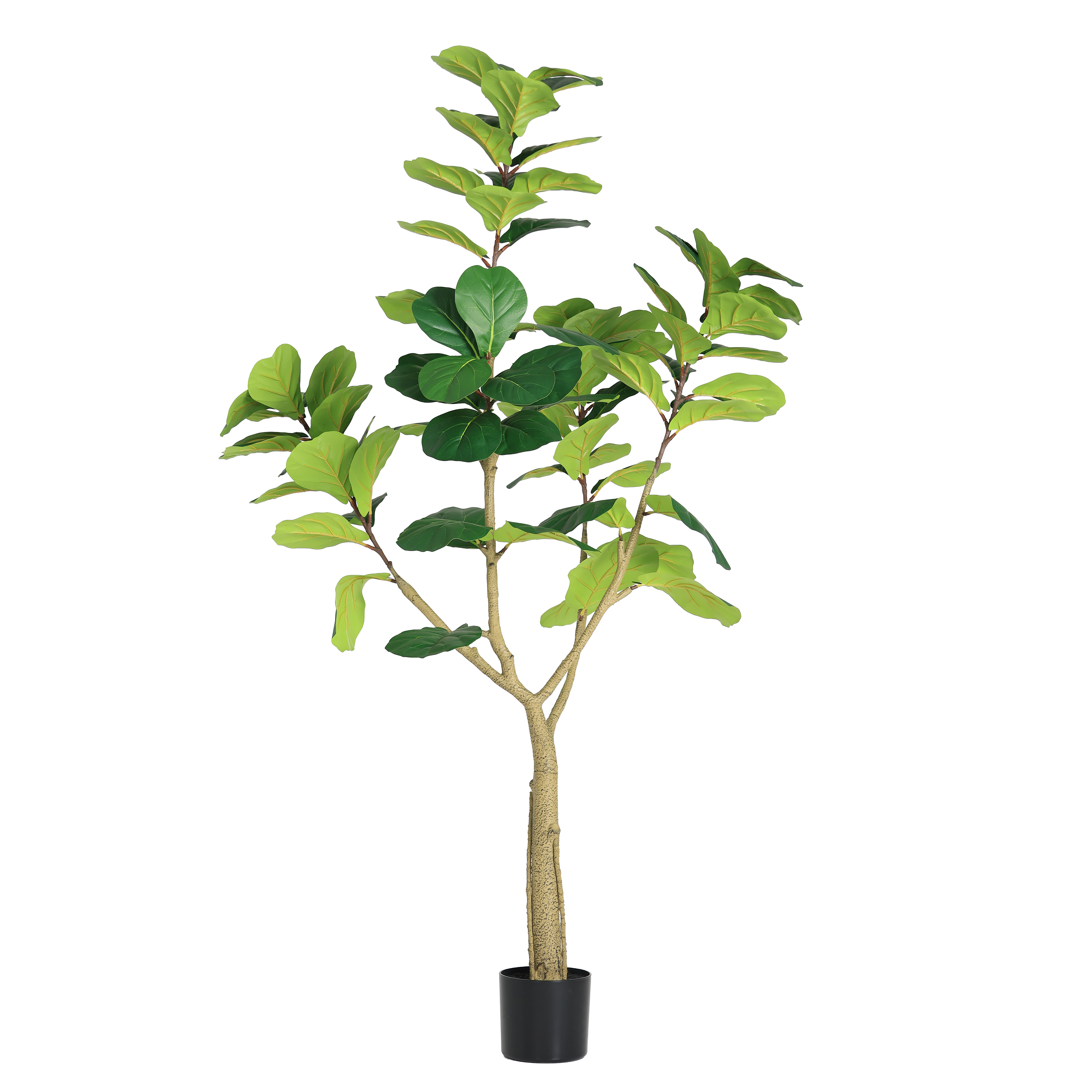 6FT Artificial Fiddle Leaf Fig Tree, Realistic Faux Potted Plant in Black Pot, 1pc/set — foto 6