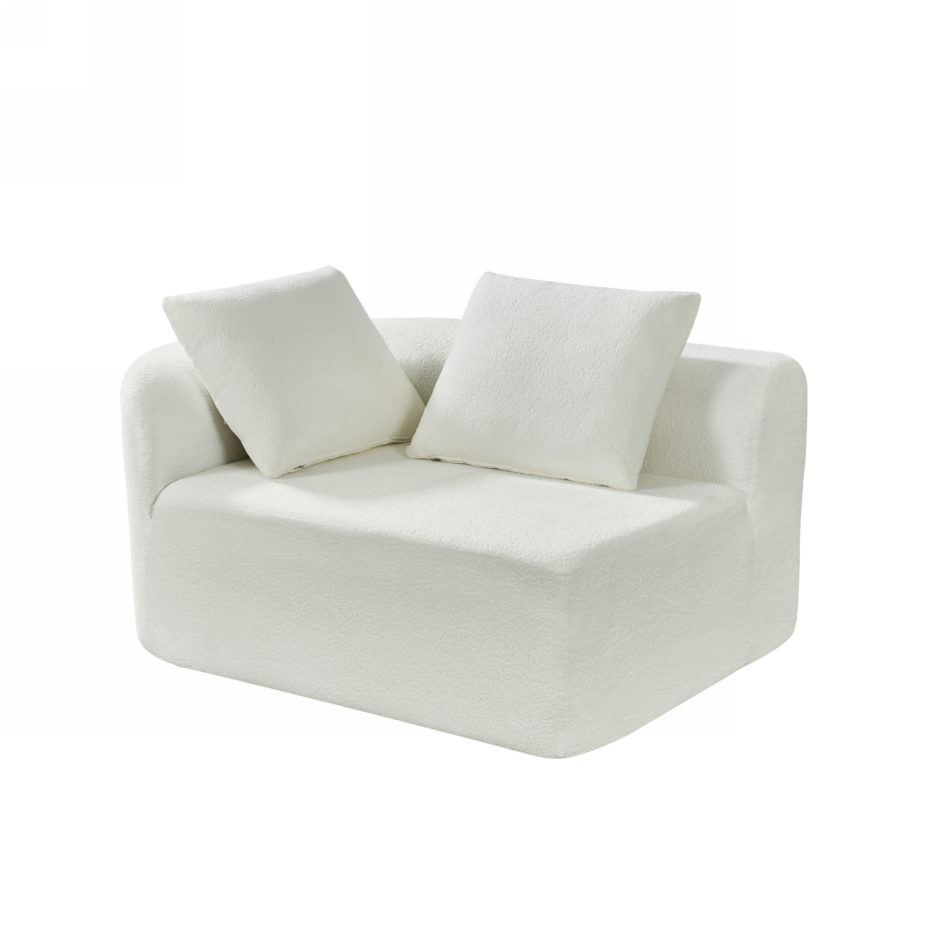 116" Modern Curved Sectional Sofa with High-Density Fully Compressed Sponge and Chaise Lounge, Pearl Upholstery, 2-Piece Set, Fully Assembled Right Hand Facing, Perfect for Living Room, Lounge — foto 6