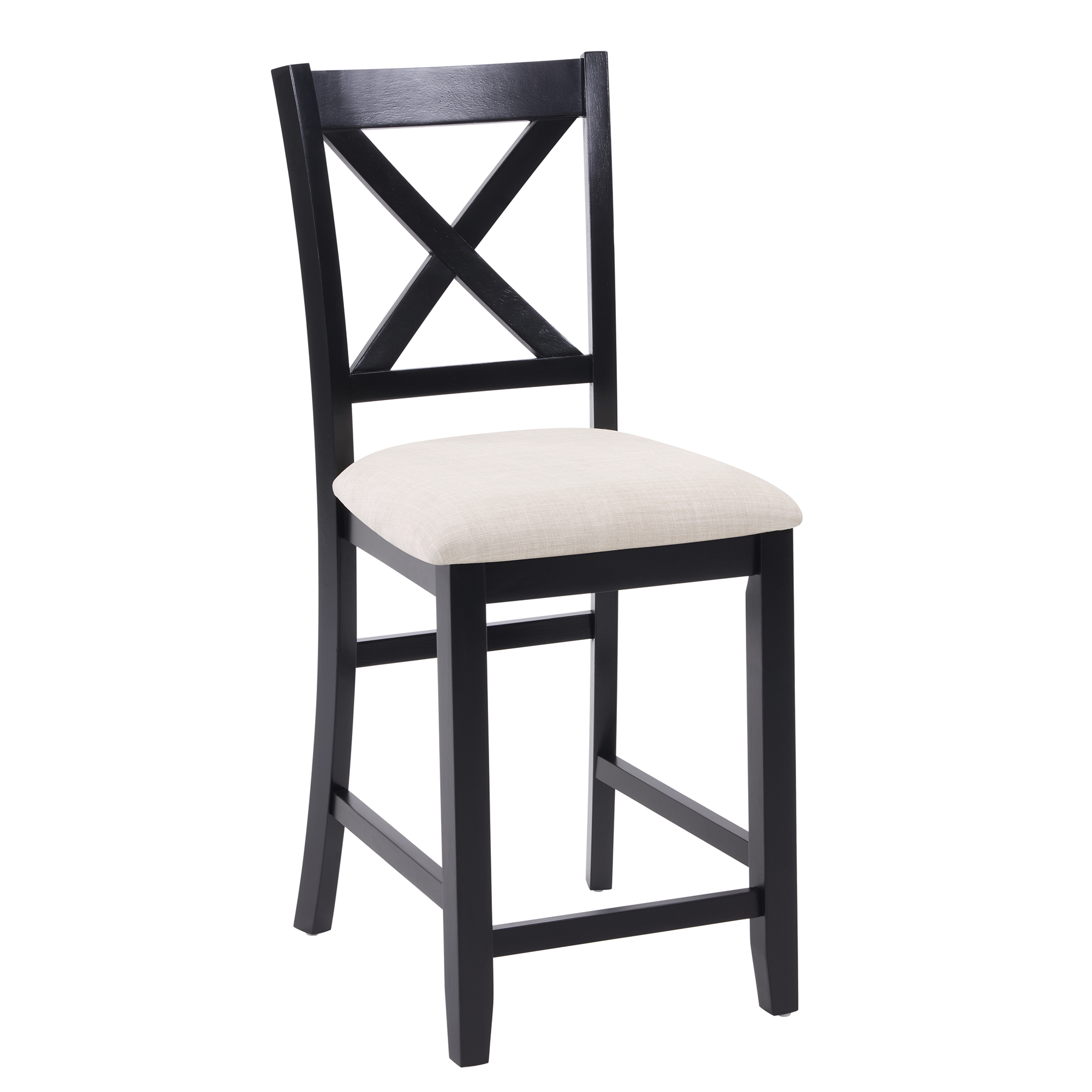 5-Piece Counter Height Dining Table Set with 4 Chairs, Classic Wooden Dining Table Set for 4, Timeless Farmhouse 4-Person Dining Table Set for Small Place, Kitchen, Dining Room, Black & Oak two tone — foto 6