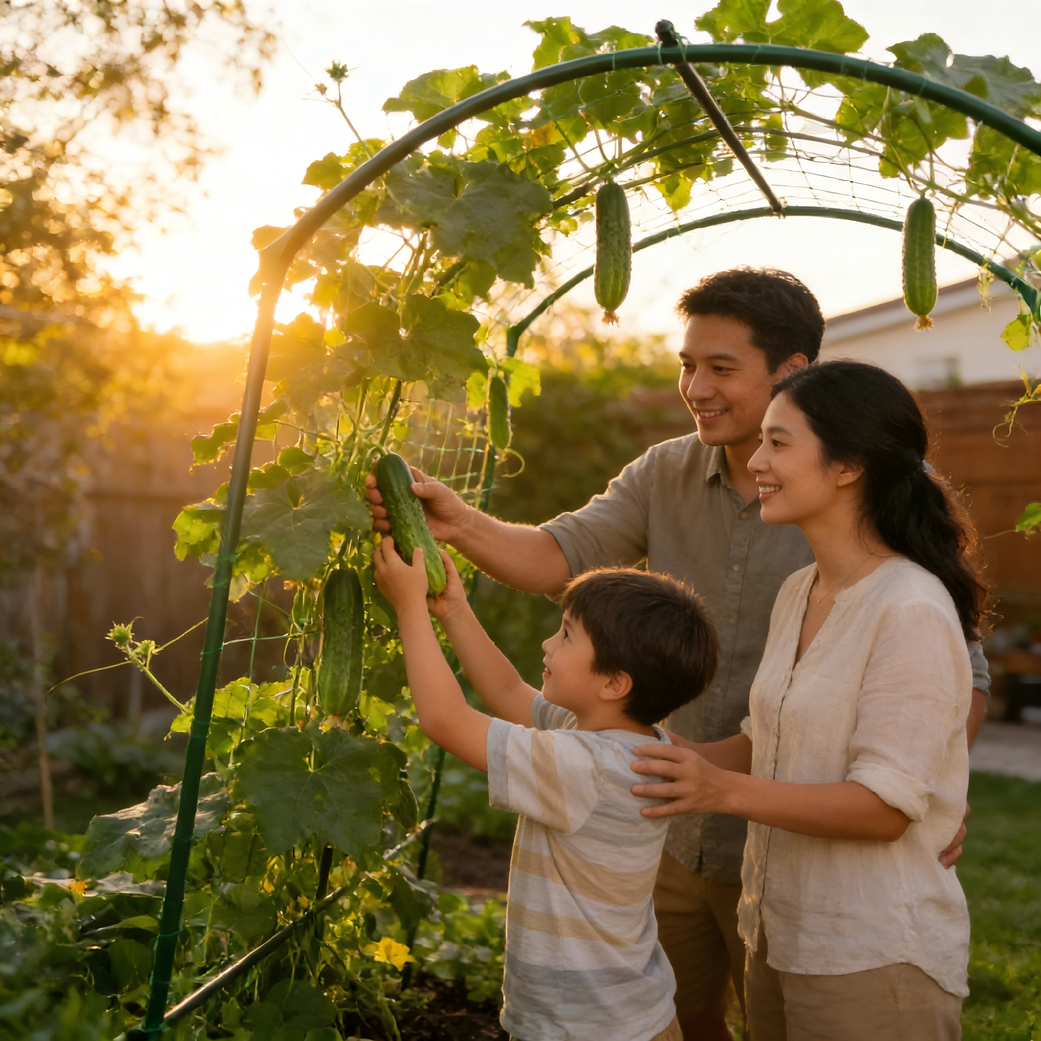 Heavy Duty 20mm Large Diameter Metal Cucumber & Loofah Trellis, U-Shape Garden Arch for Raised Bed, Climbing Vegetable Plant Support — foto 4