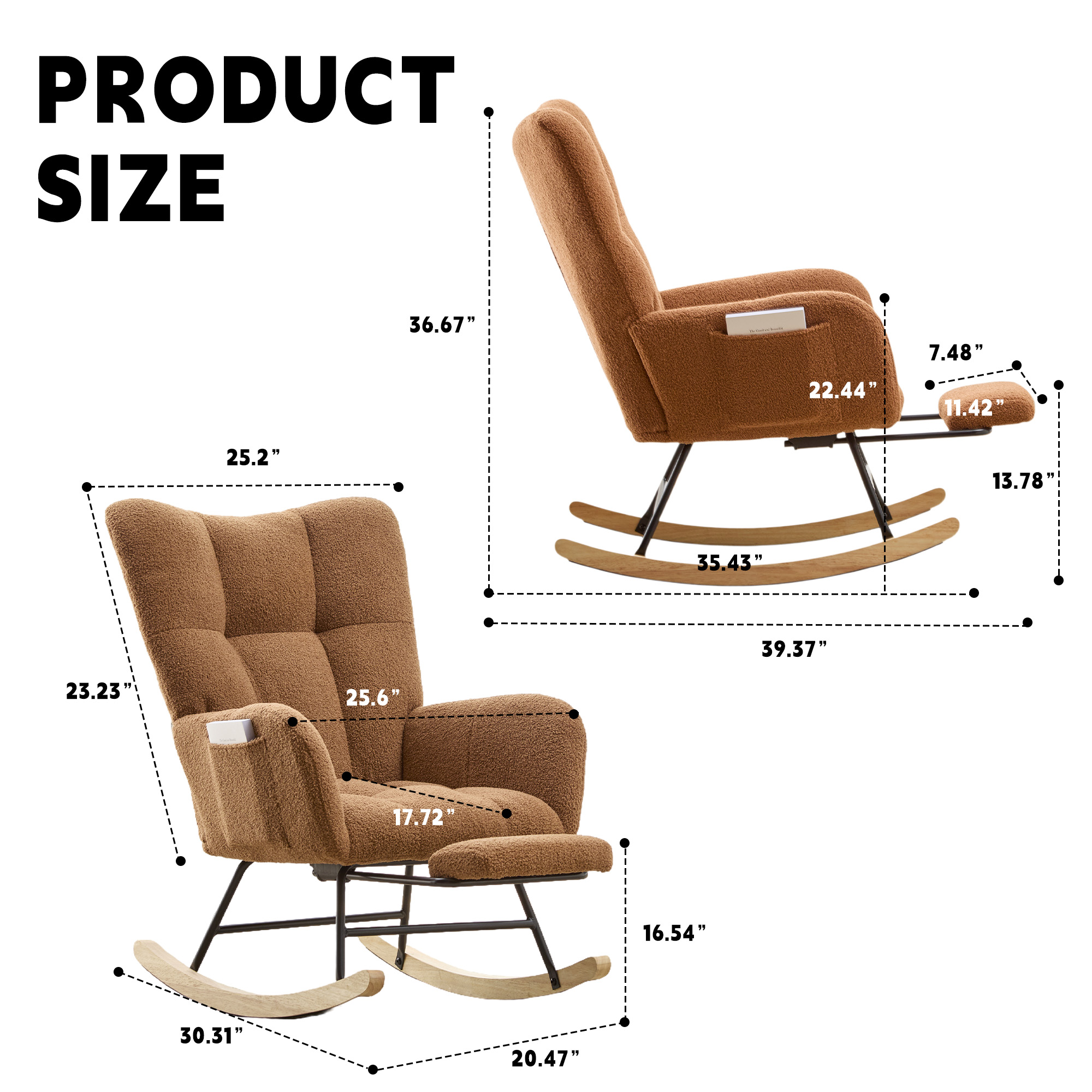 Teddy Fabric Glider Rocker, picture 4 of 5