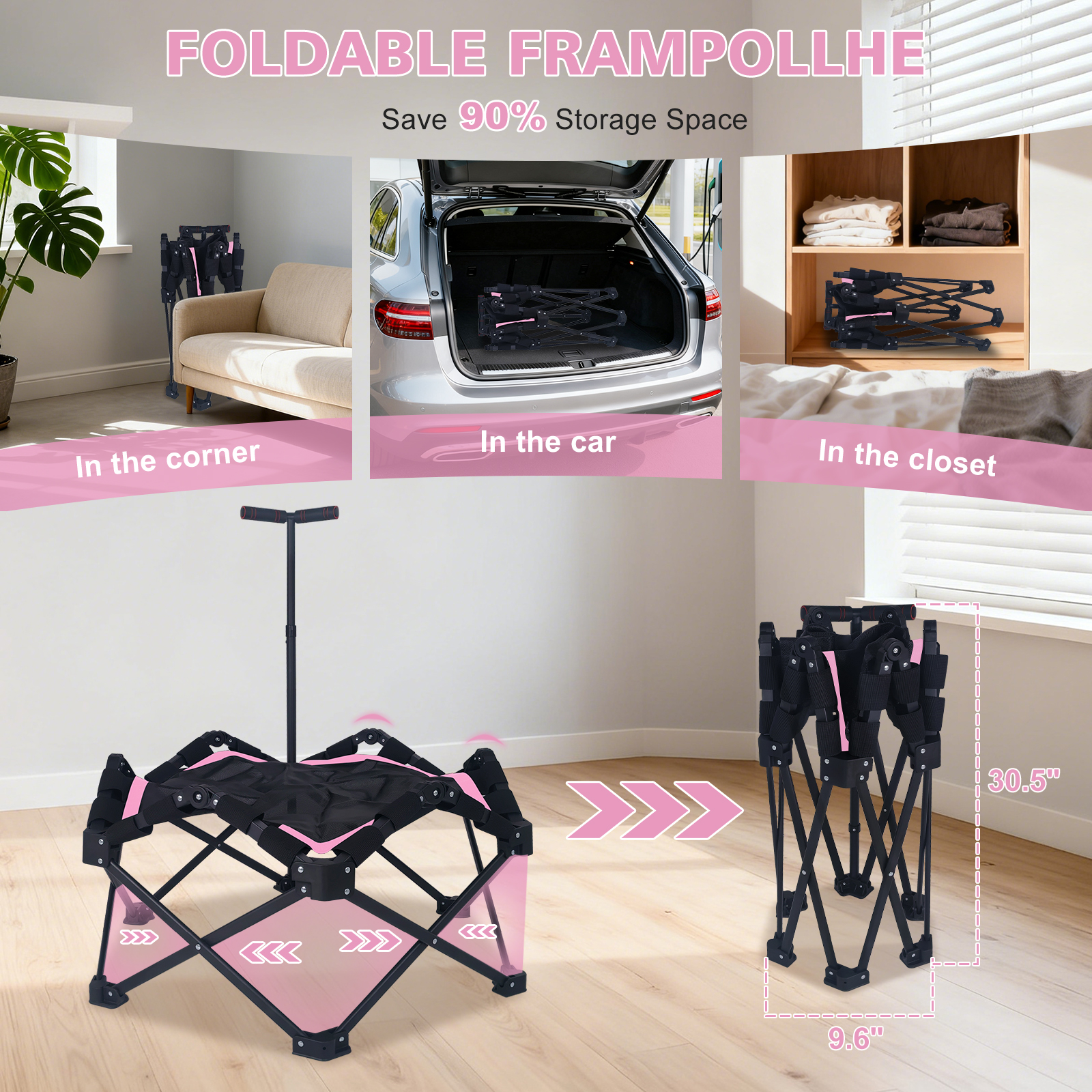 42" Foldable Mini Trampoline β One-step Fold & Open β photo 6
