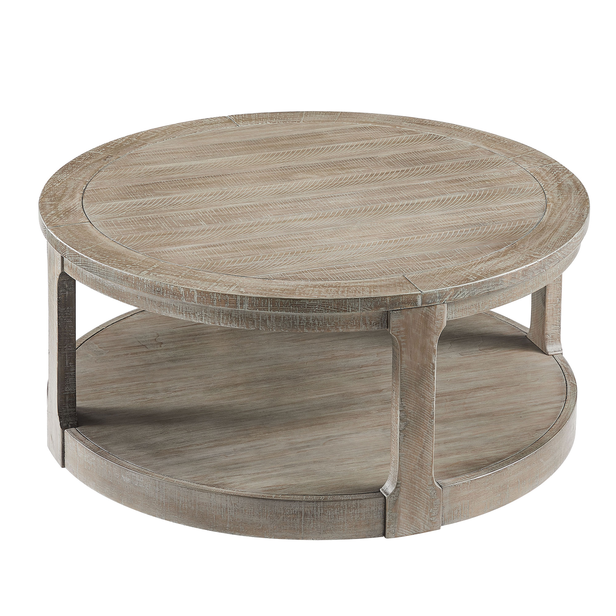 40inch Large Curved 2 Tier Traditional Round Circle Wooden Center Coffee Table,Rounded Table with Wheels,Mid Century Rustic Style Table for living Room,Office,Apartment,Light Brown — foto 7