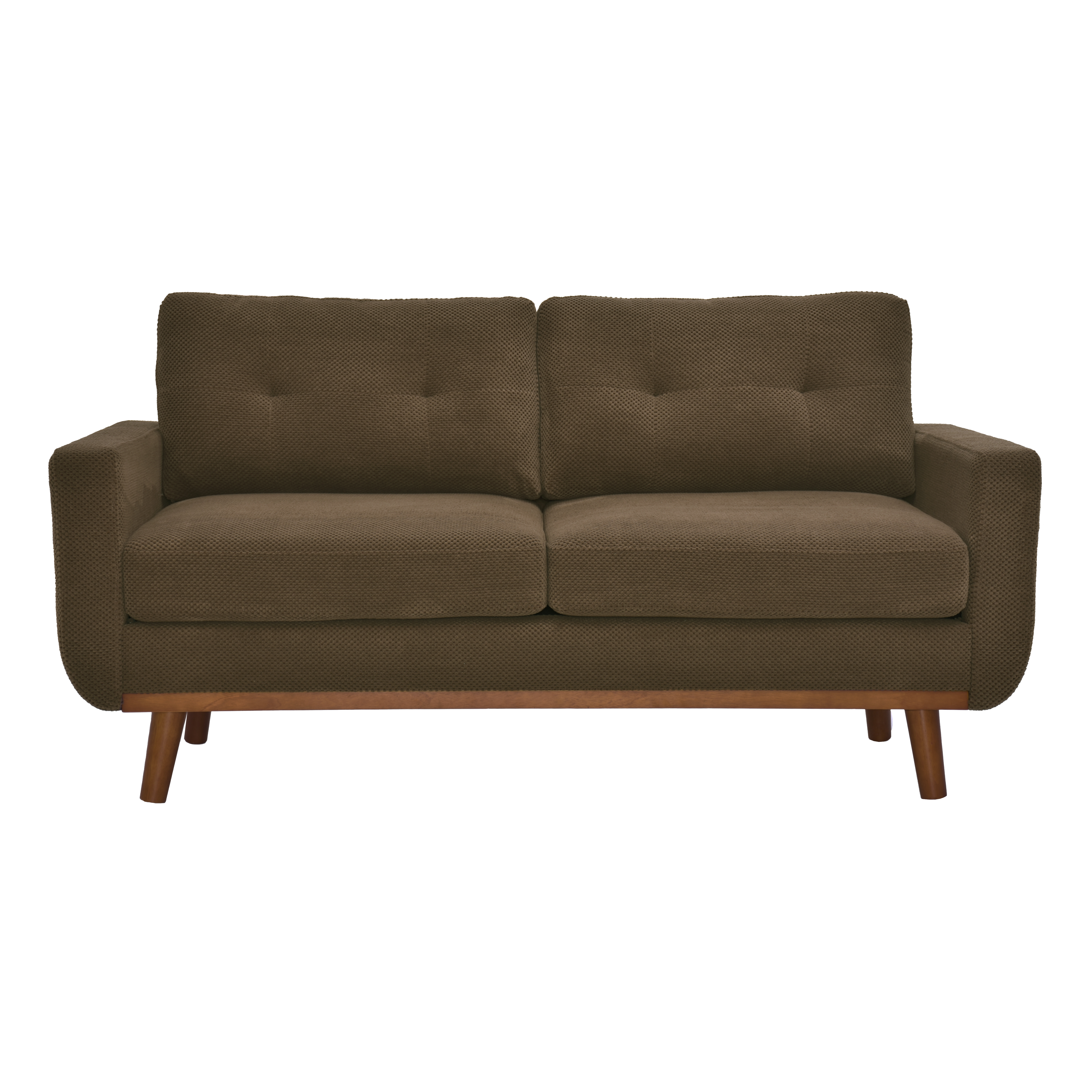 65-inch Modern Minimalist Two-Seater Sofa, featuring  nubby upholstery and solid wood legs — foto 6