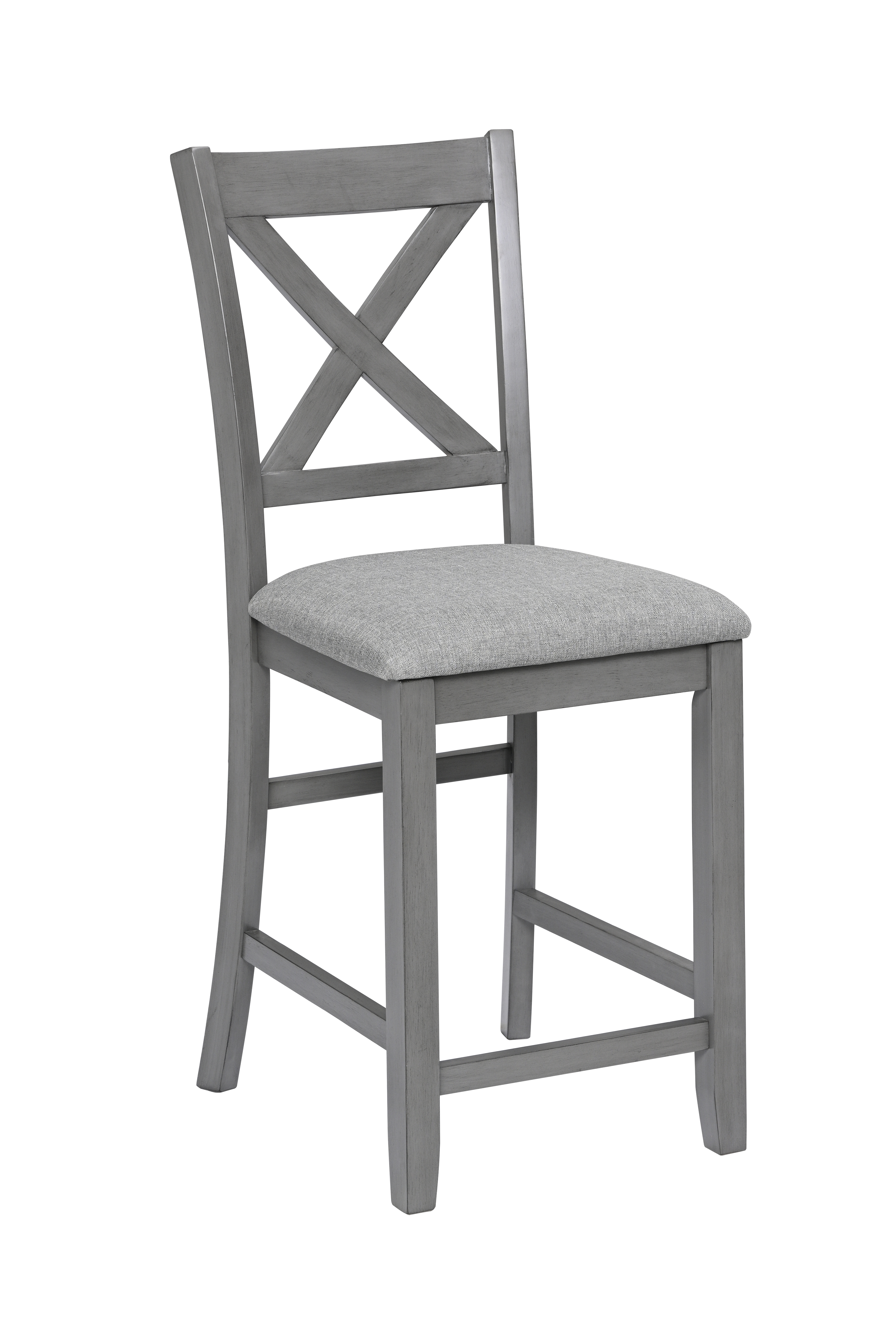 5 Piece Dining Table Set, Wooden Dining Square Table Set for 4, Counter Height Kitchen Table Set with Square Table and 4 Upholstered Chairs for Small Space, Gray — foto 6