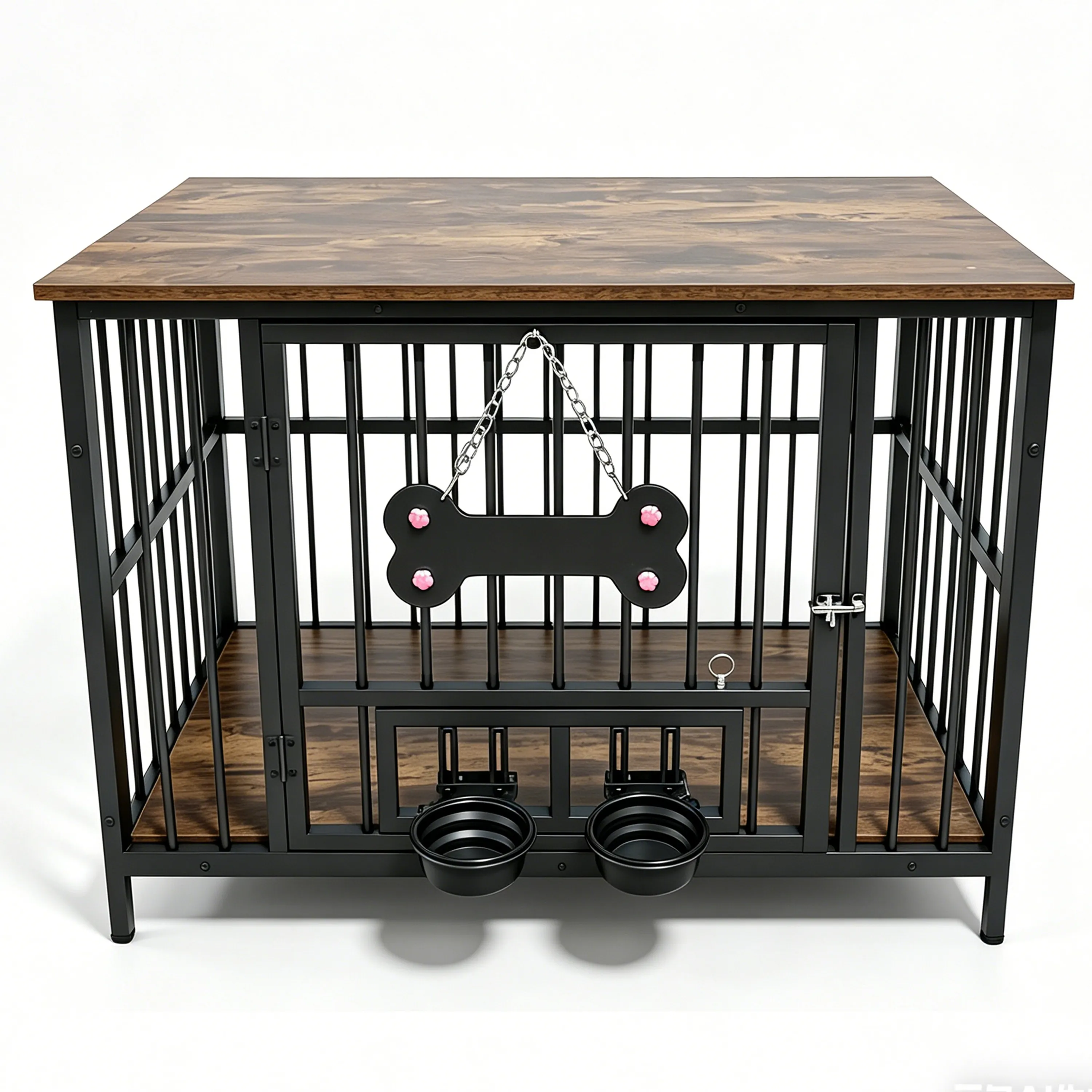 Vintage wood grain dog cage edge, 360