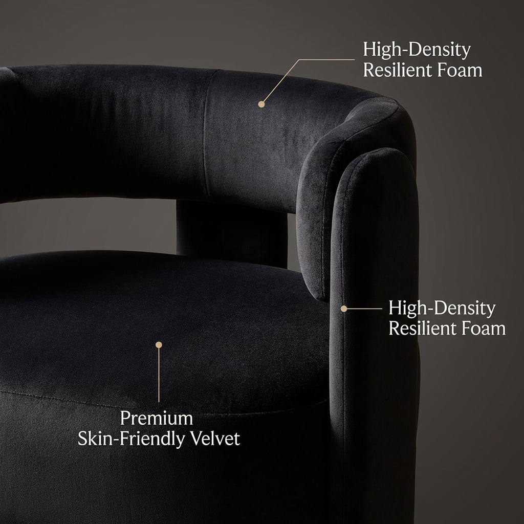 Accent Chair for Living Room, Velvet Comfy Single Sofa Chair Mid-Century Modern Armchair Wooden Legs for Bedroom Office Reading — foto 5