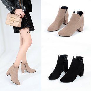 Ladies women's frosted high heel boots