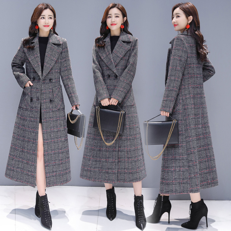 Women's woolen coat mid-length slim temperament autumn