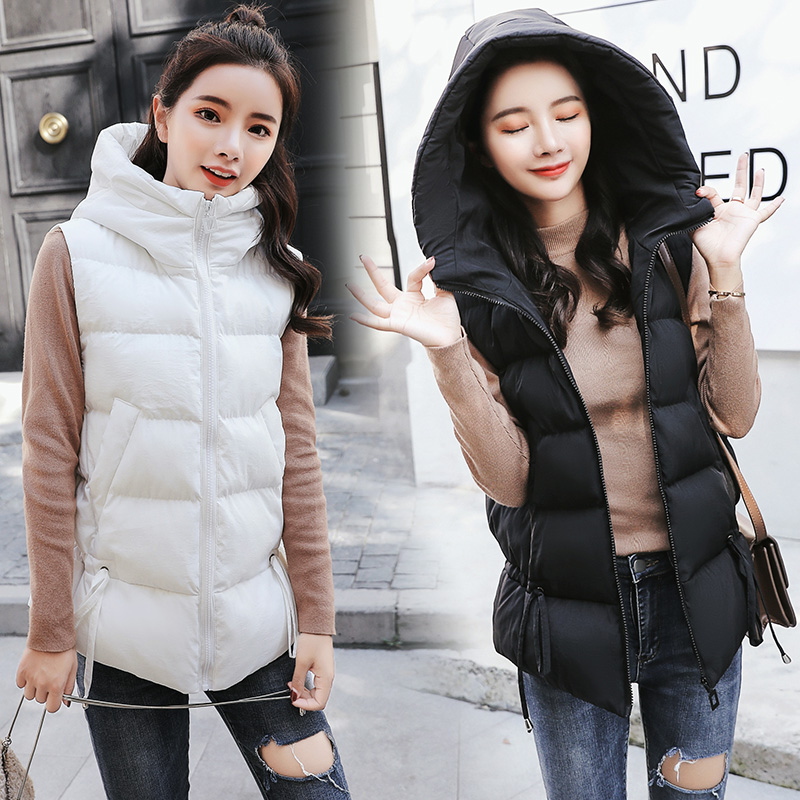 Hooded fashion zip pleated cotton coat