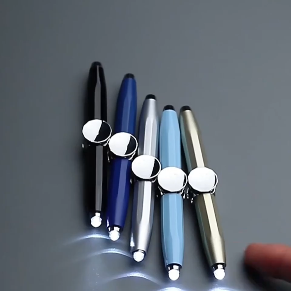 Creative Multi-Function LED Pen Spinning Decompression Gyro Metal