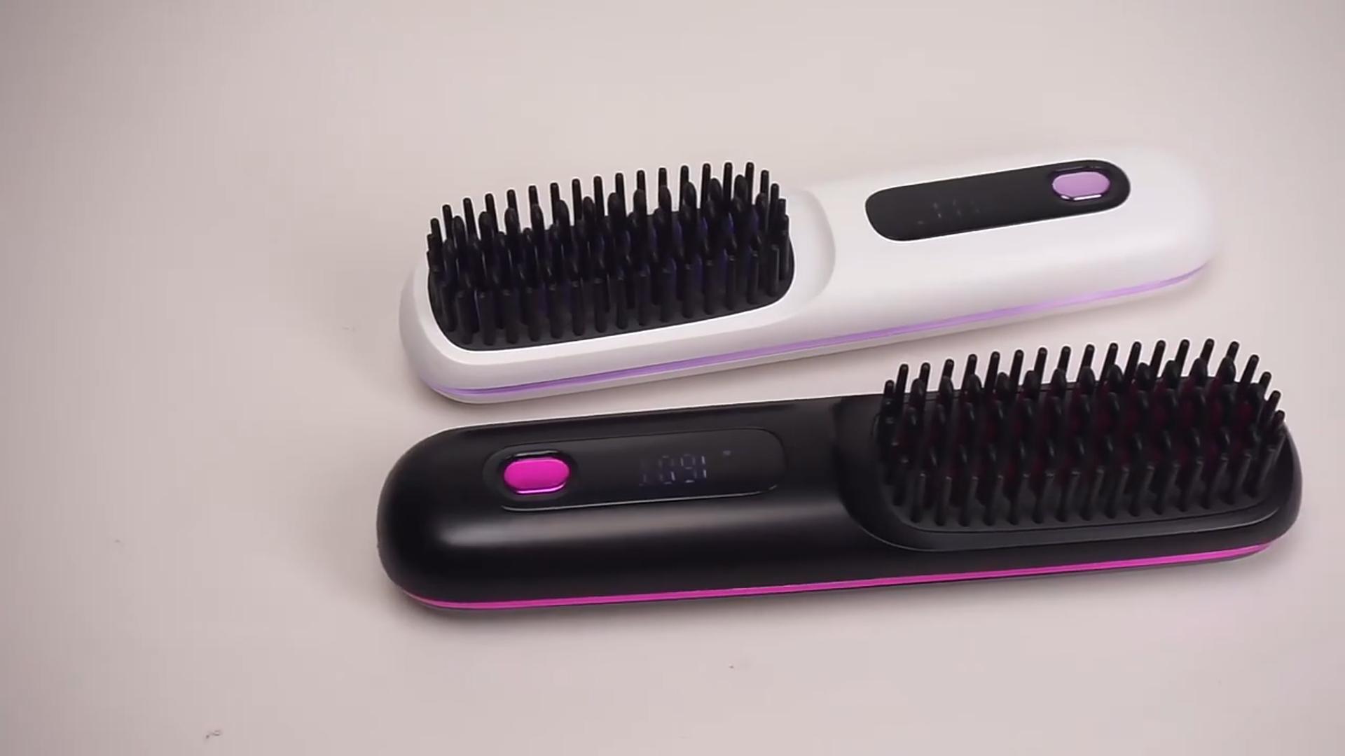 2 In 1 Straight Hair Comb Wireless Hair Straightener Brush Hair ...