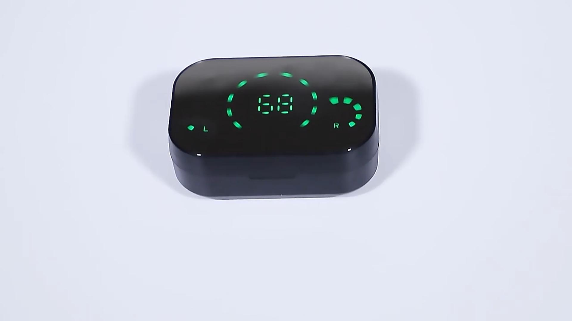 YD03 Wireless Bluetooth-compatible Headset TWS Large Screen Smart Digital Display In Ear Breathing Light