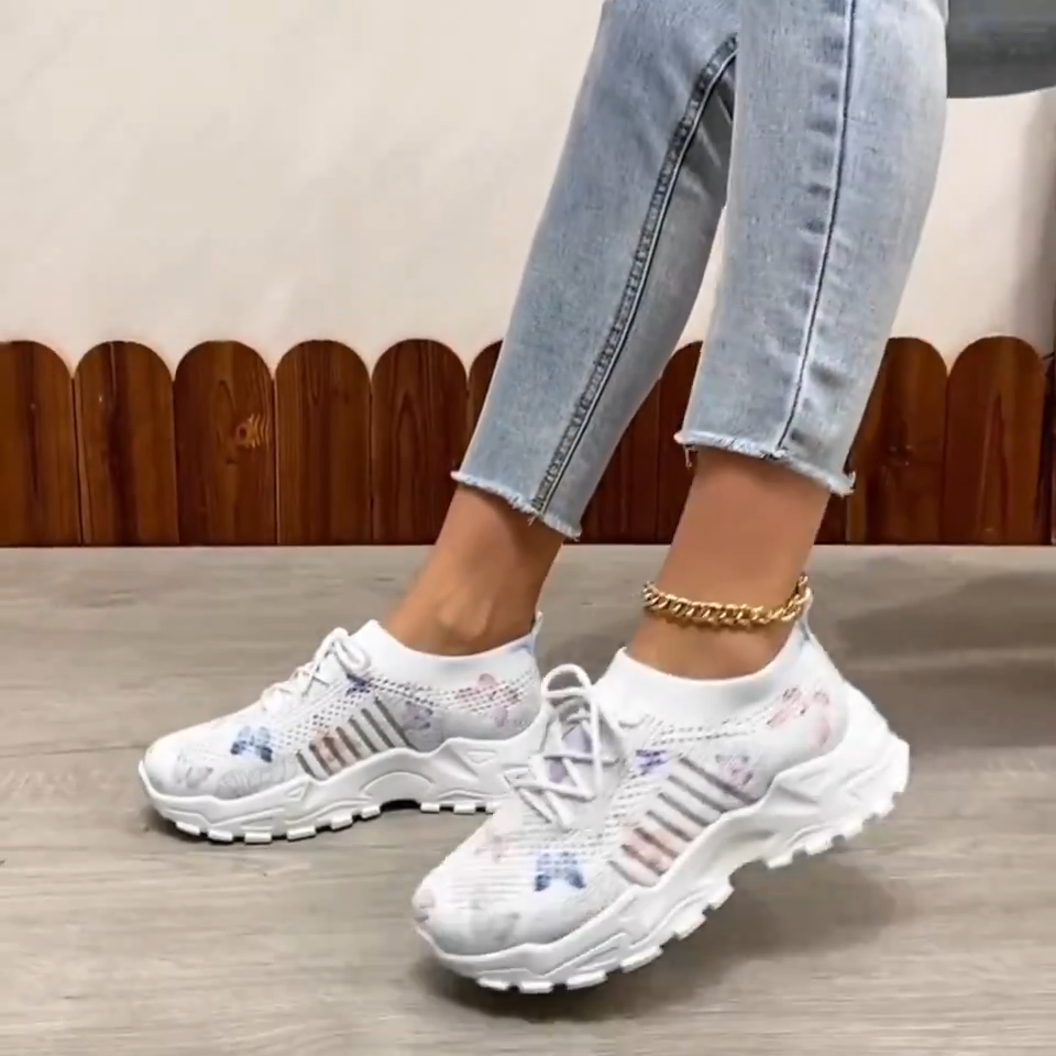 Cheap Thick Sole Low Top Lace Up Flat Bottomed Casual Sports Shoes