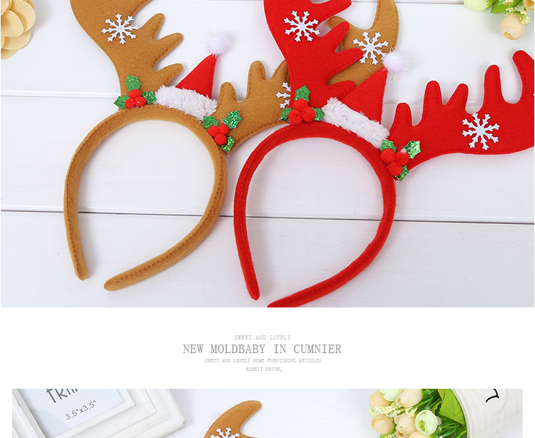 New Exquisite Christmas Flannel Big Antler Head Buckle Warehouse Rock Christmas Decorations Headband Christmas Supplies