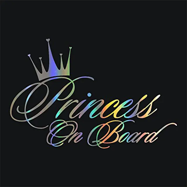 Princess Baby on Board Car Sticker Crown Car A262