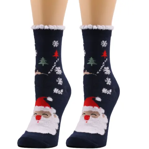 New Socks Christmas Women's Autumn and Winter Plush Mid