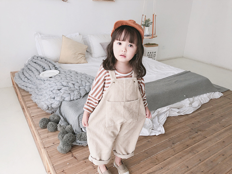 Title 19, Girls Korean Childrens Clothing Corduroy Strap...