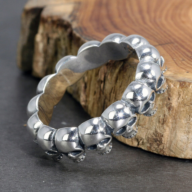 Vintage Distressed-style Personalized Skull Ring