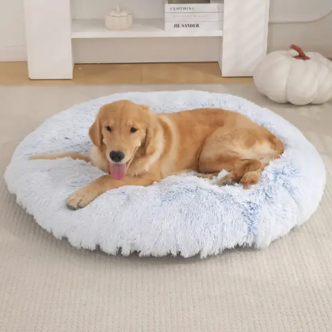 Round Pet Mat Dog Bed Plush Warm Sleep Dog