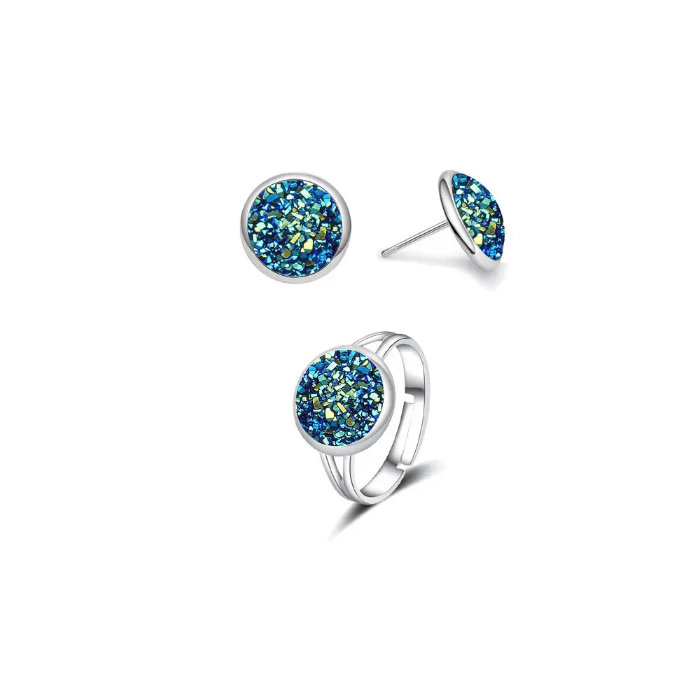 Silver Stainless Steel Ring And Stud Earring