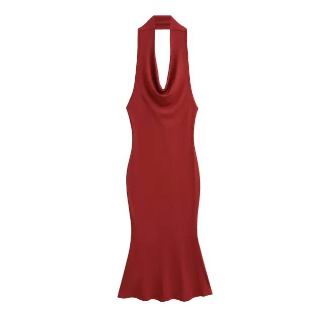 Bare Back Tight Sexy Sheath Fishtail Dress Wine - Shop at LoveMi