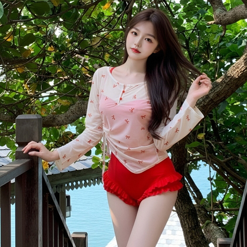 Women's One-Piece Long-Sleeve Two-Piece Swimsuit