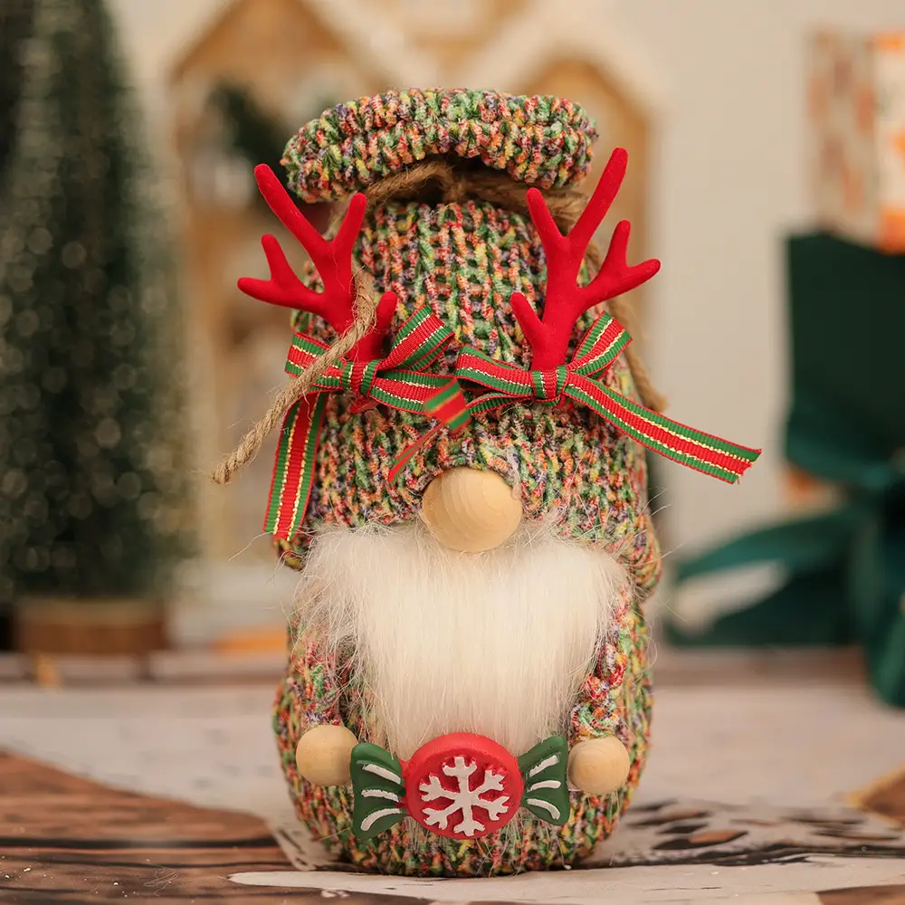 Faceless Doll Knitted Plush Candy Christmas Tree Doll Ornaments
